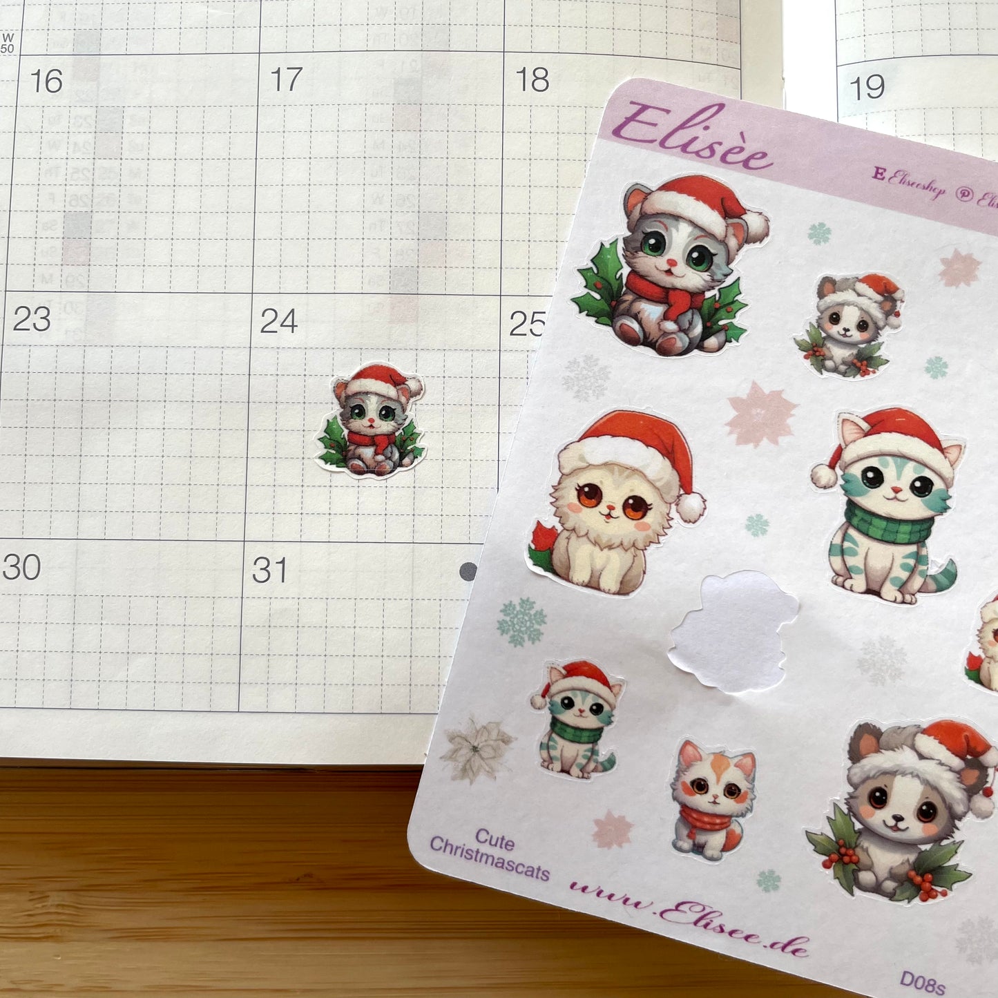 D08_Dekoration Sticker  "Weihnachts-Kitties"
