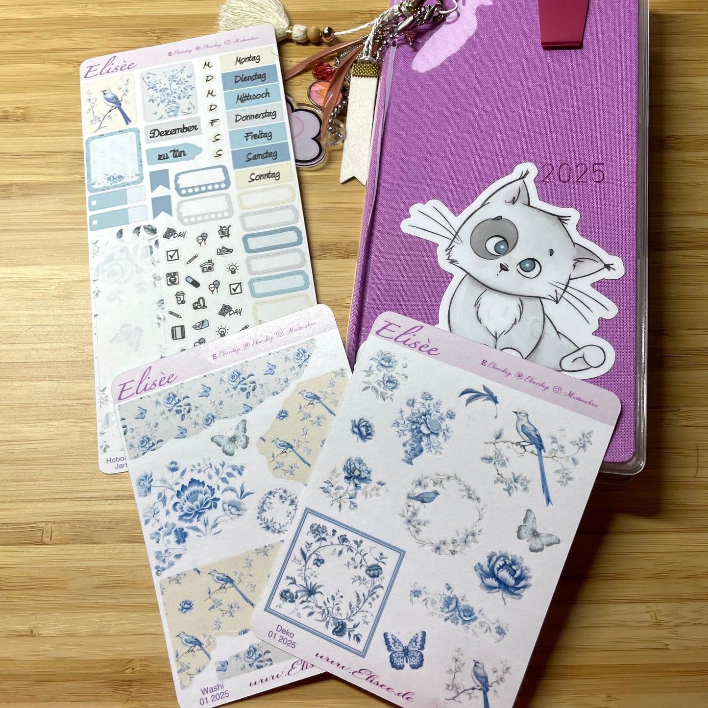 K0001_"Chinoise Flowers" Januar Deko und Washi / Bullet Journal / Cousin / Weeks