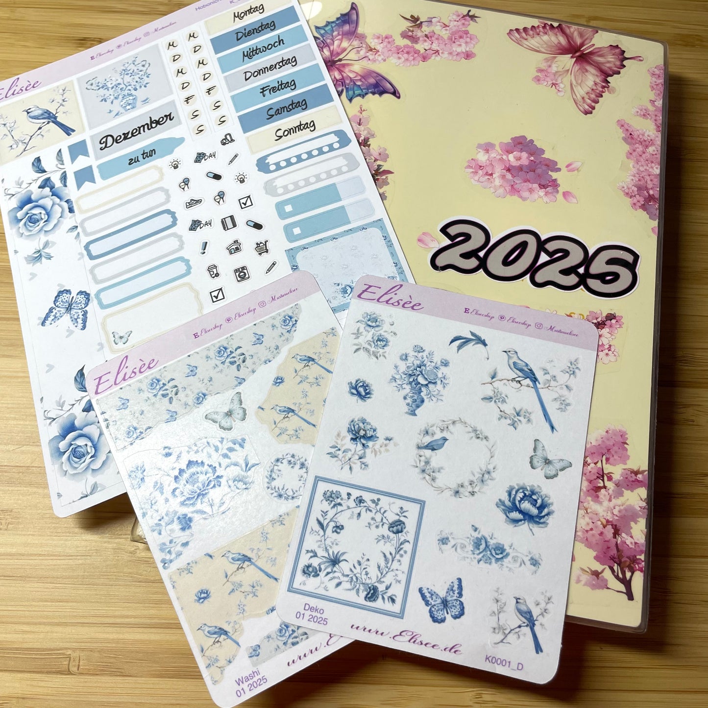 K0001_"Chinoise Flowers" Januar Deko und Washi / Bullet Journal / Cousin / Weeks