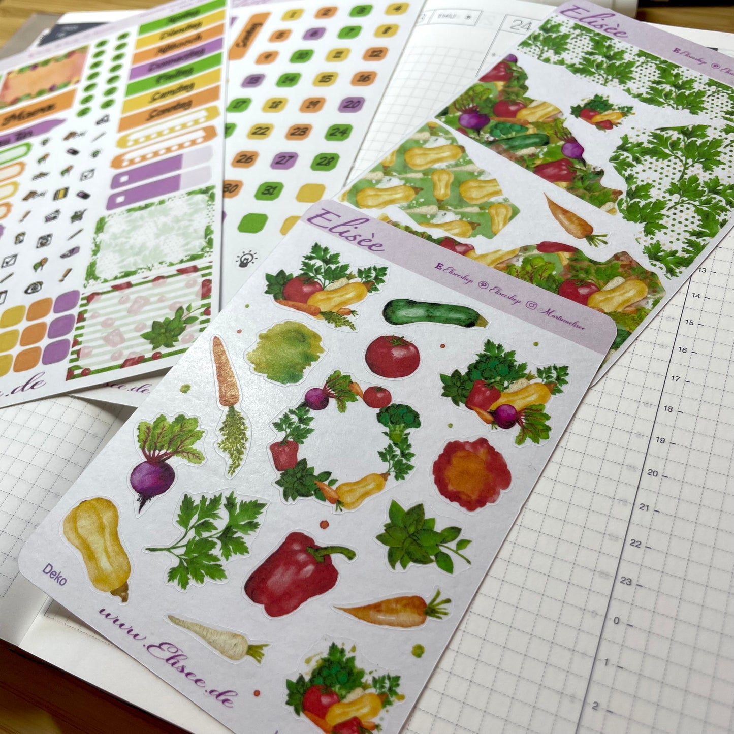 K0003_"VEGETABLES" März 2025 Deko und Washi / Bullet Journal / Cousin / Weeks