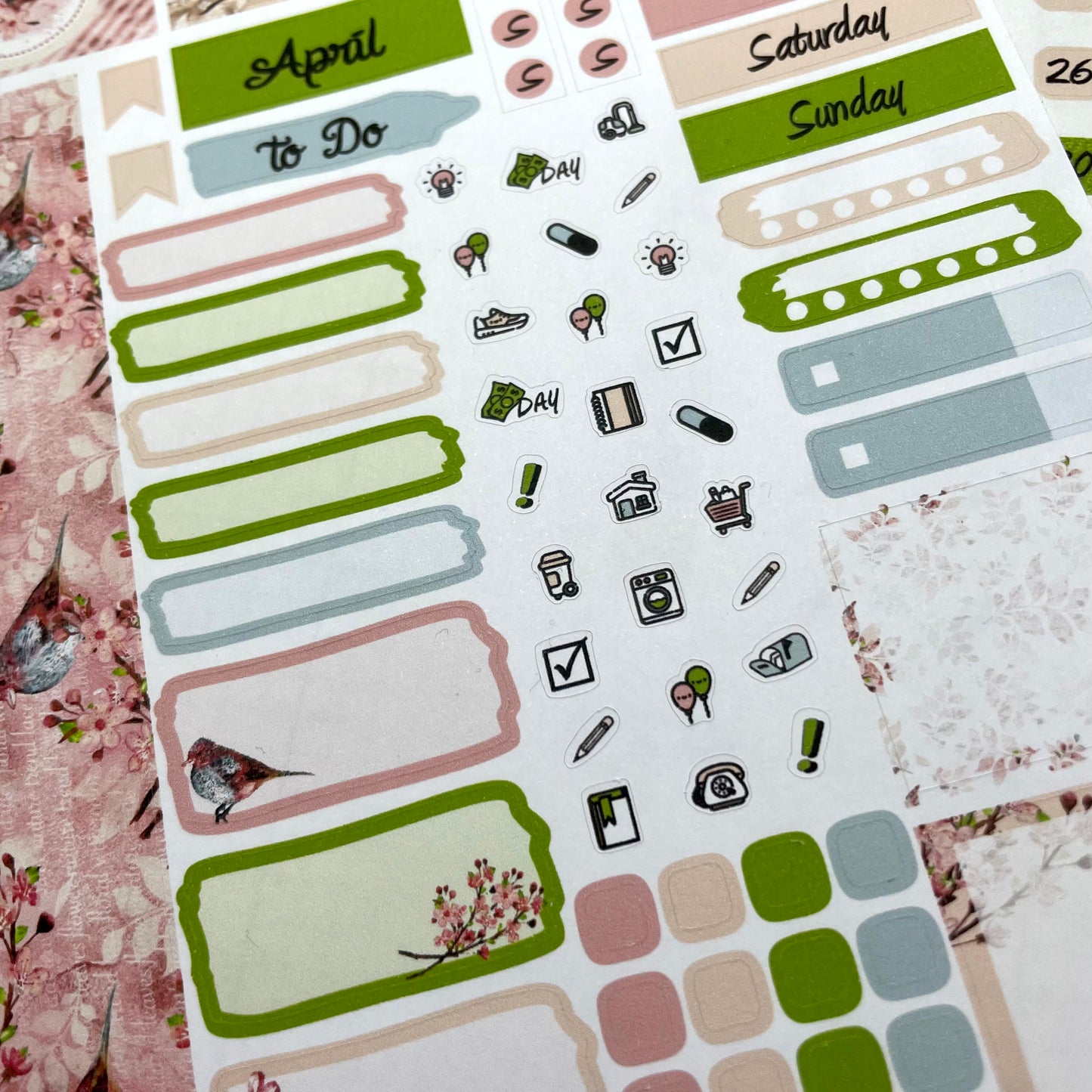 K0004_"CHERRY BLOSSOM" April 2025 Monatskit Hobonichi Weeks / Personal Planer / Bullet Journal