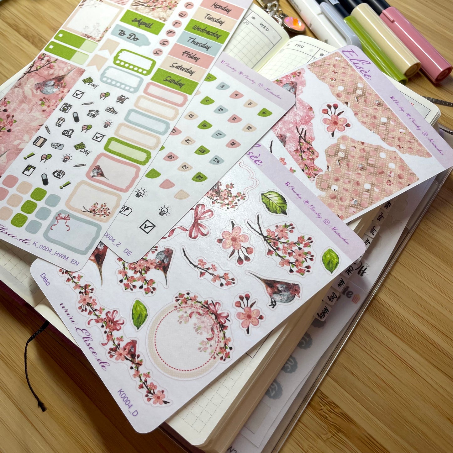 K0004_"CHERRY BLOSSOM" April 2025 Monatskit Hobonichi Weeks / Personal Planer / Bullet Journal
