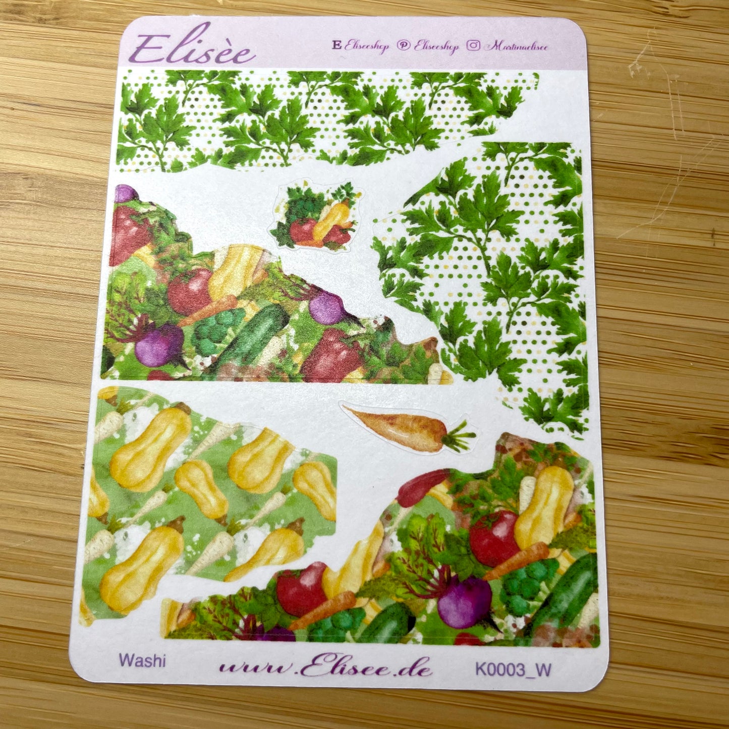 K0003_"VEGETABLES" März 2025 Deko und Washi / Bullet Journal / Cousin / Weeks