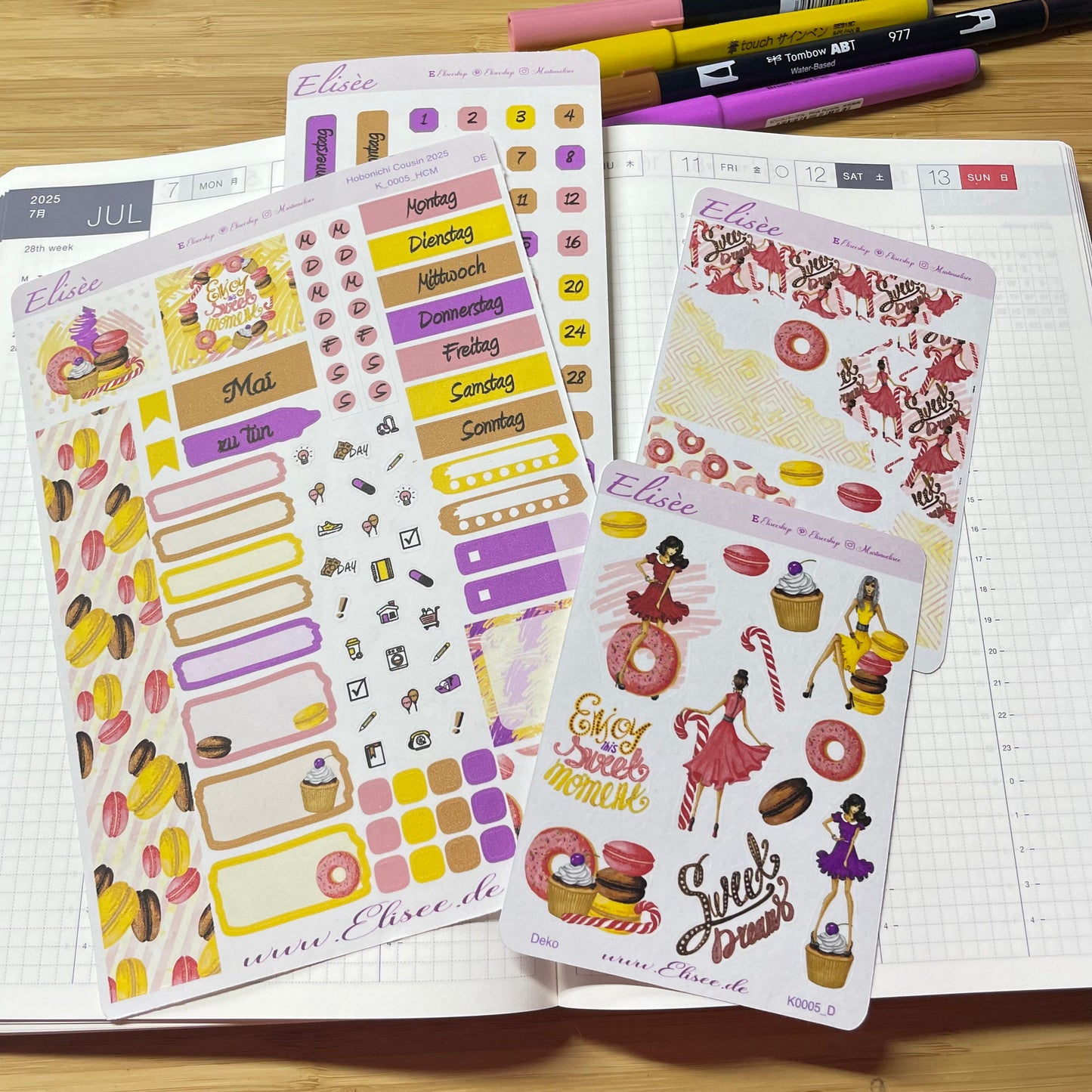 K0005_"SWEET DREAMS" May 2025 Monthly Kit Hobonichi Cousin / A5 / Bullet Journal