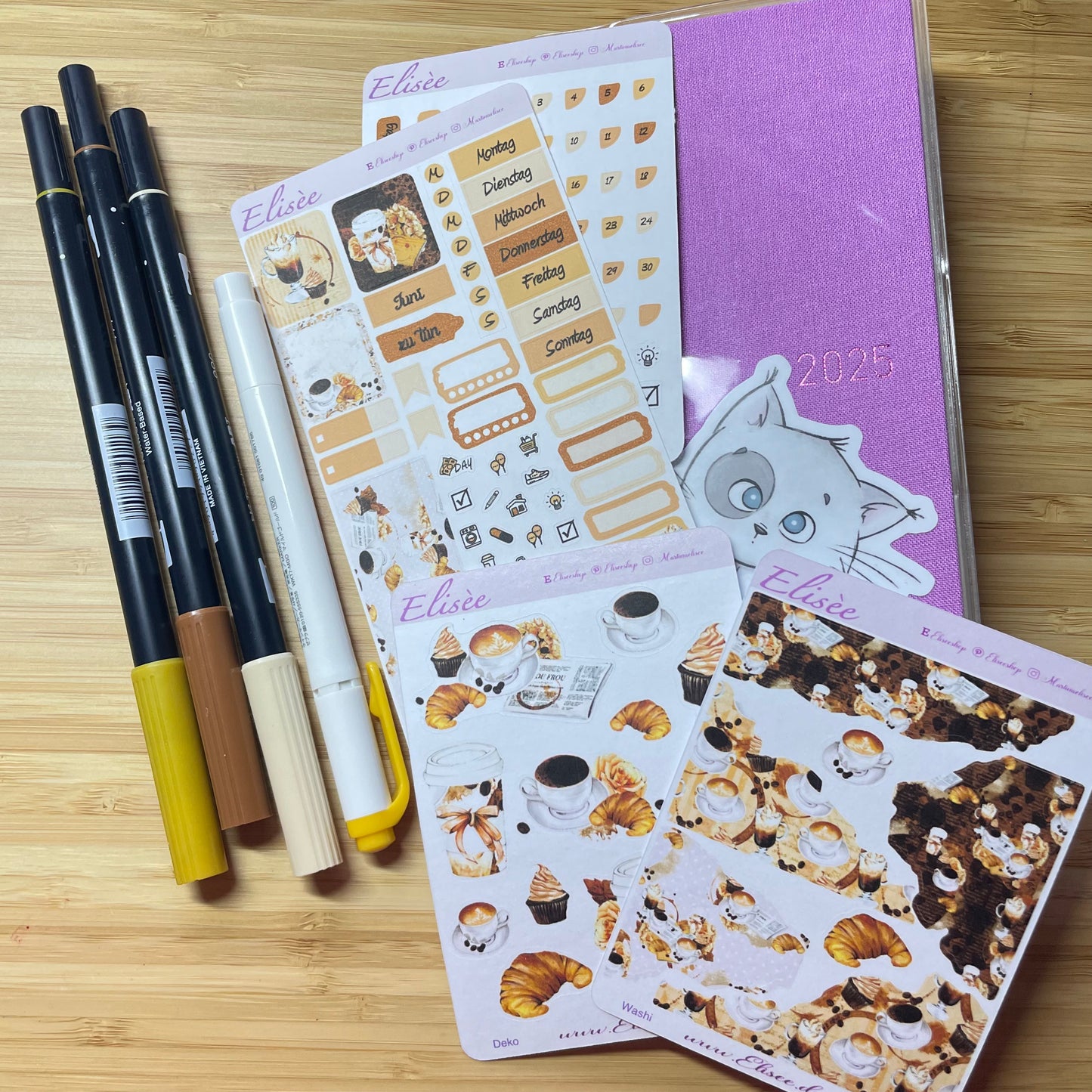 K0006_"BUT FIRST COFFEE" Juni 2025 Datecovers / Bullet Journal / Cousin / Weeks