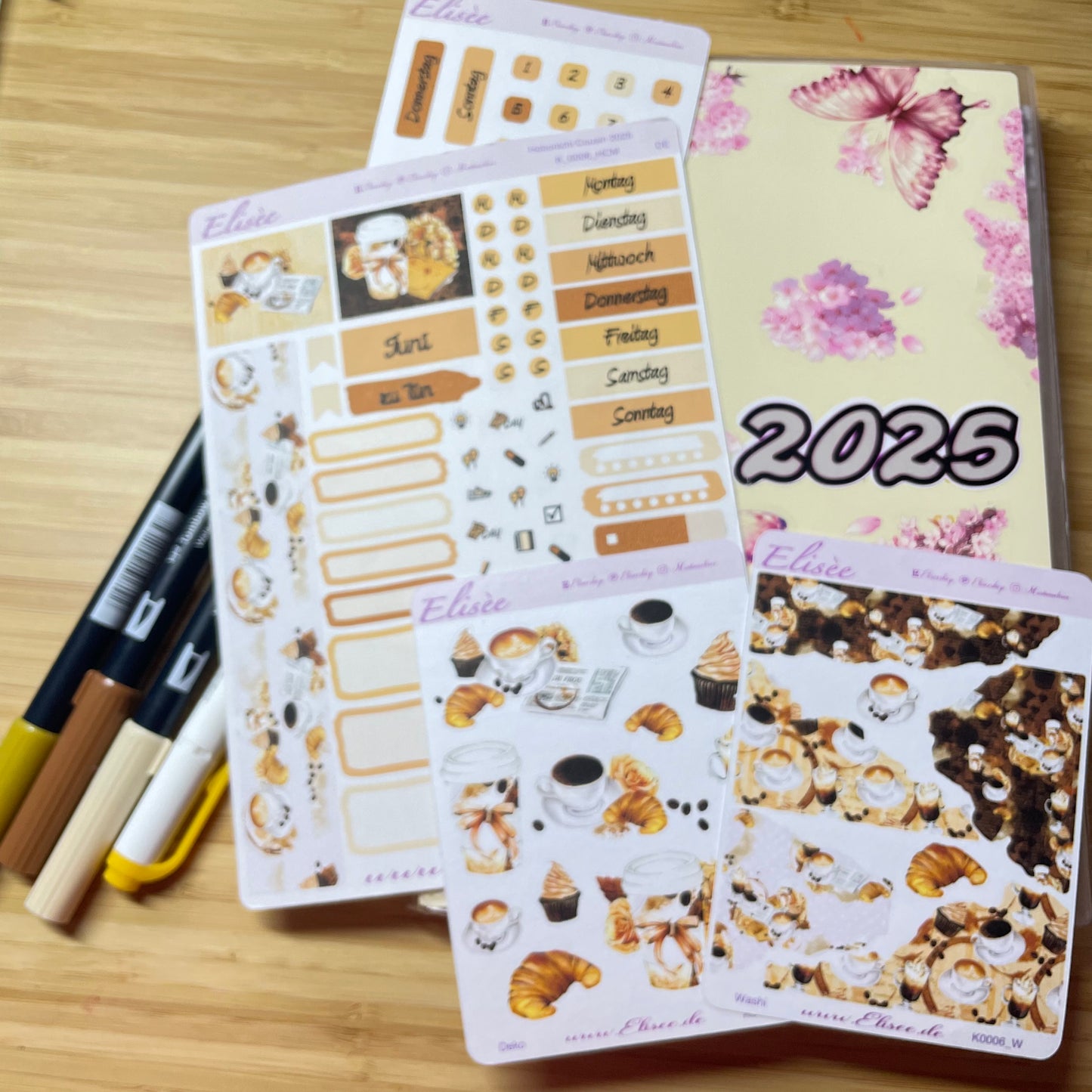 K0006_"BUT FIRST COFFEE" Juni 2025 Datecovers / Bullet Journal / Cousin / Weeks