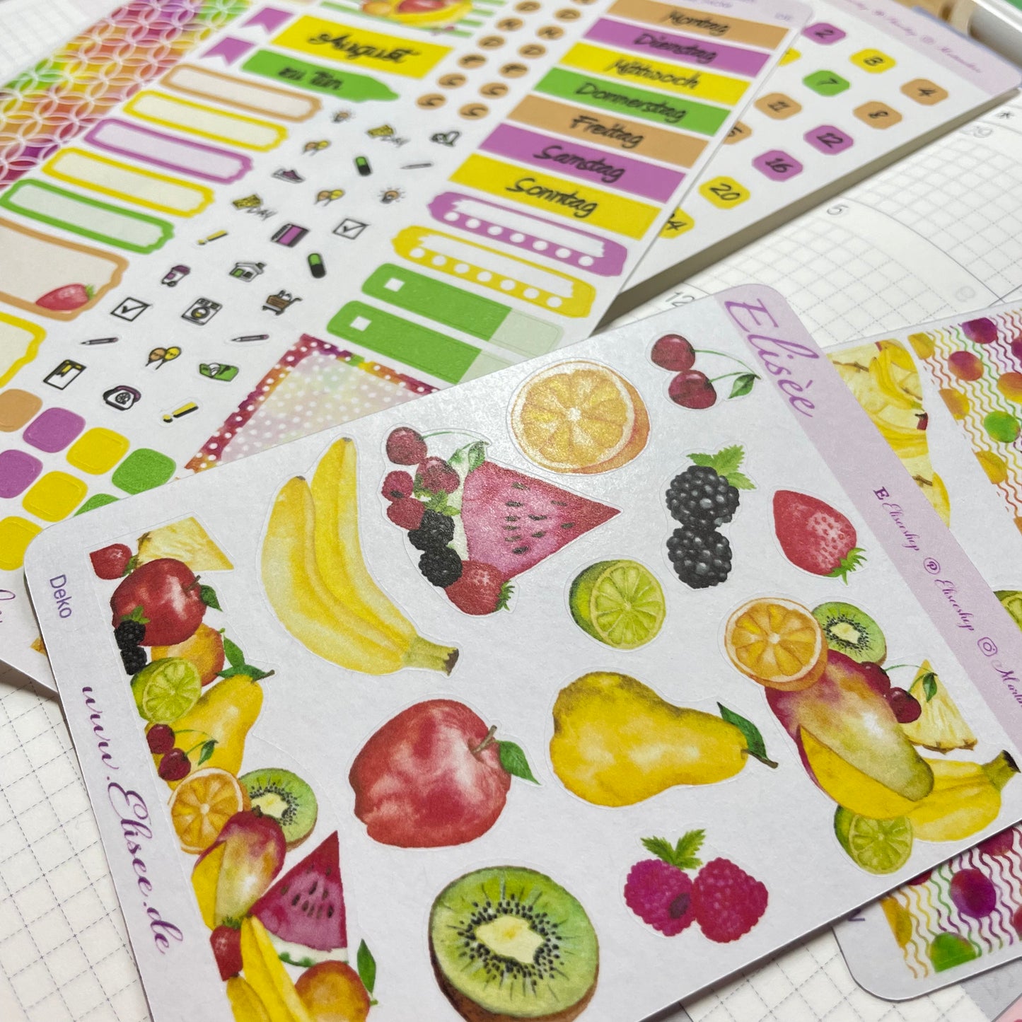 K0008_"FRUITS" August 2025 Monthly Kit Hobonichi Cousin / A5 / Bullet Journal