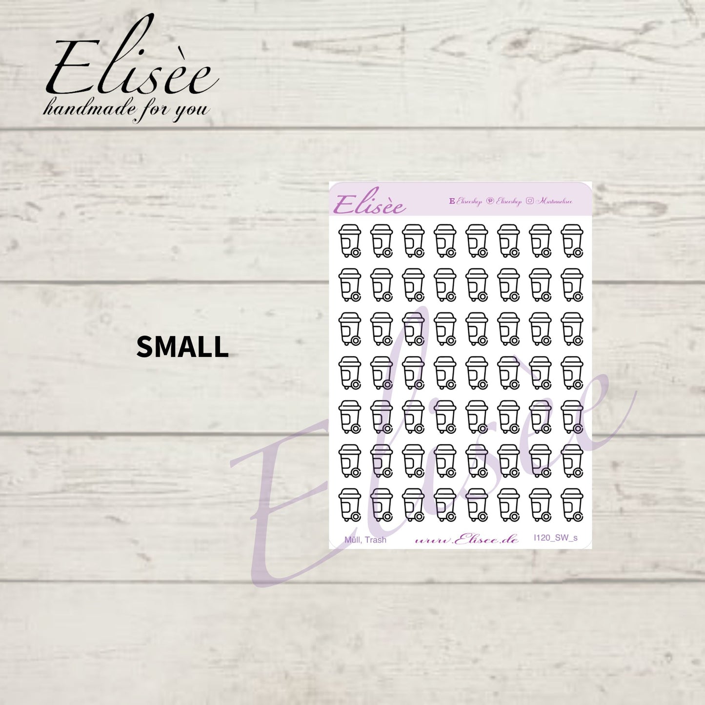 I120 Icons "Müll, Abfall, Mülltonne" Sticker