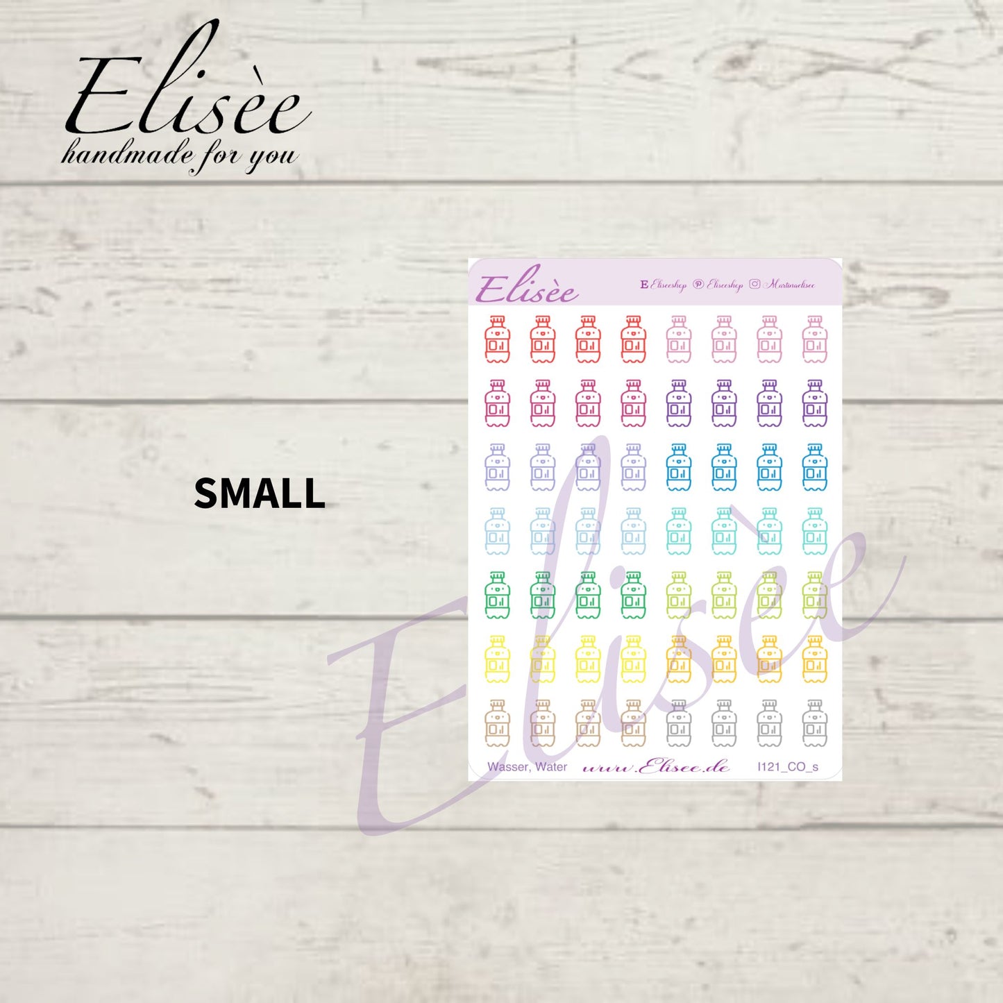 I121 Icons "Water, Water Bottle, Drinking" Sticker