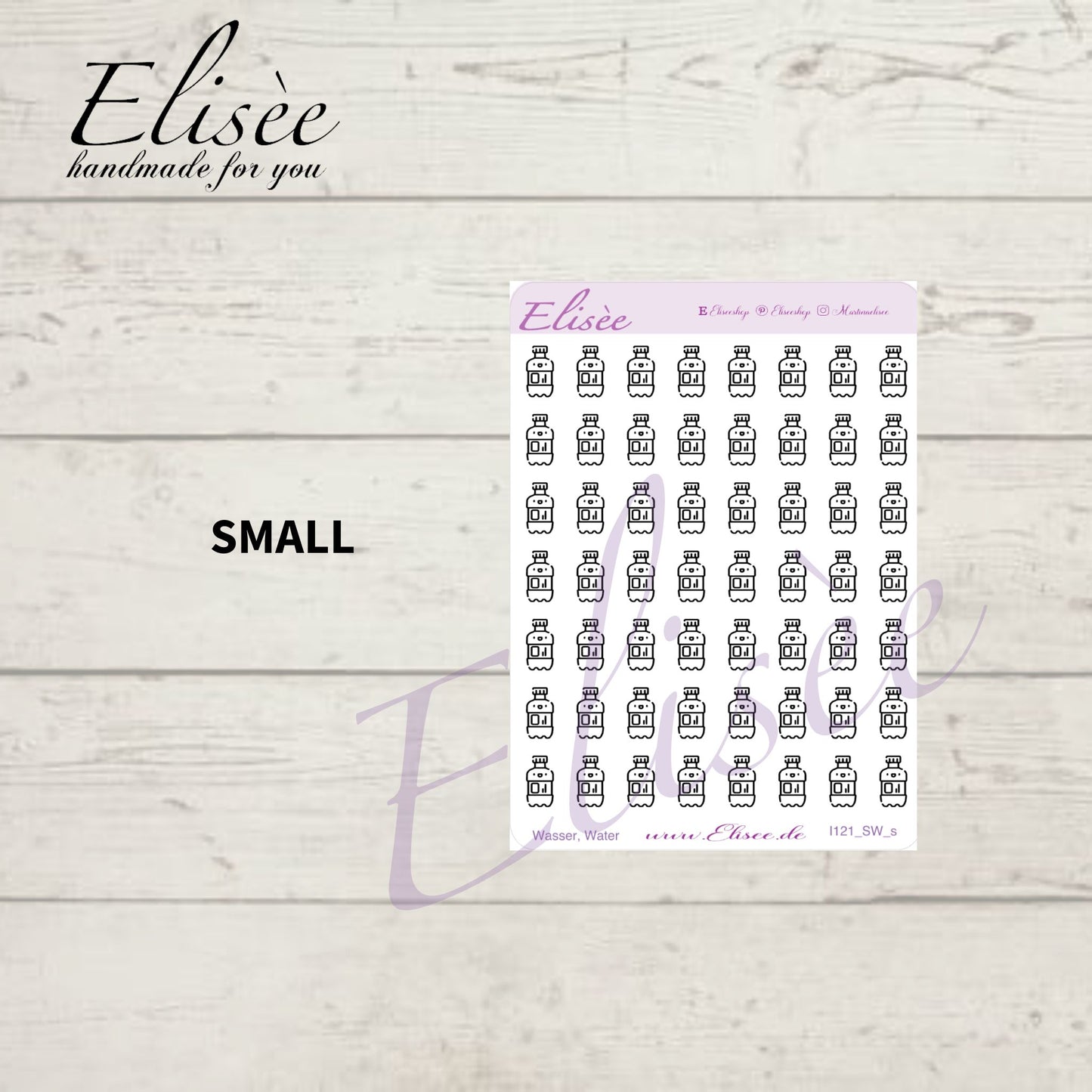 I121 Icons "Wasser, Wasserflasche, Trinken" Sticker