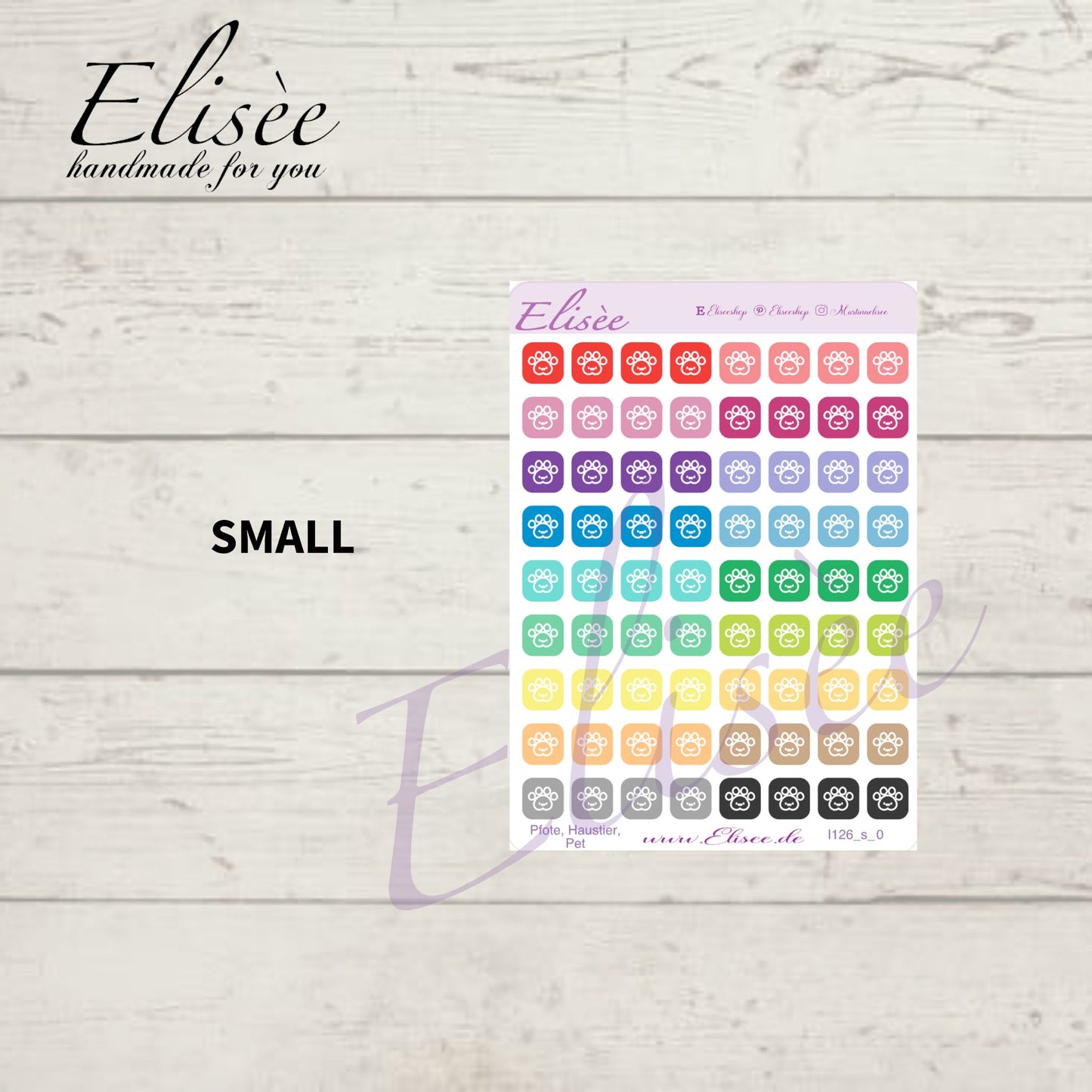 I126_0 Icons "Pfote, Haustier, Pet" Sticker