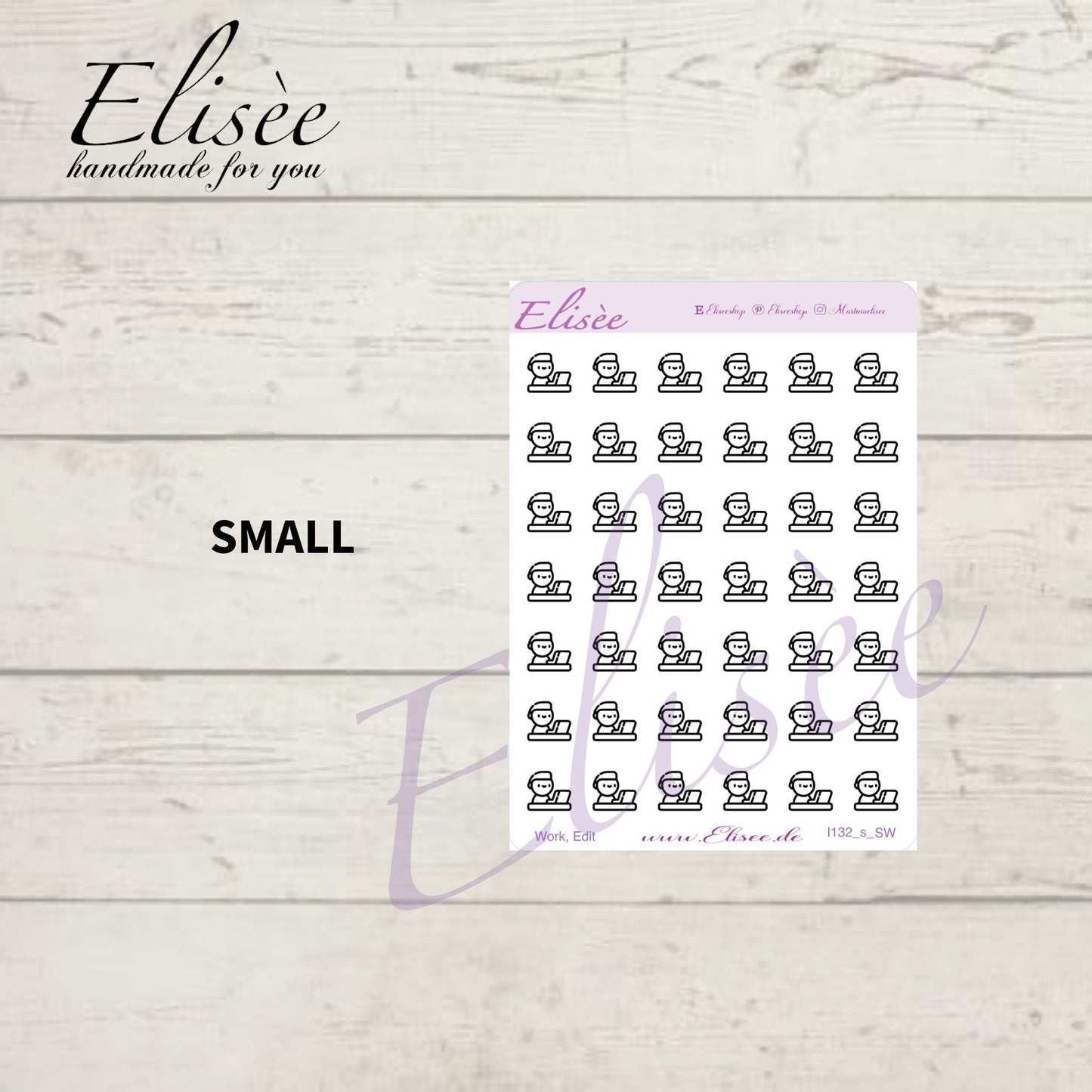 I132 Icons "ARBEIT, WORK, EDIT" Sticker