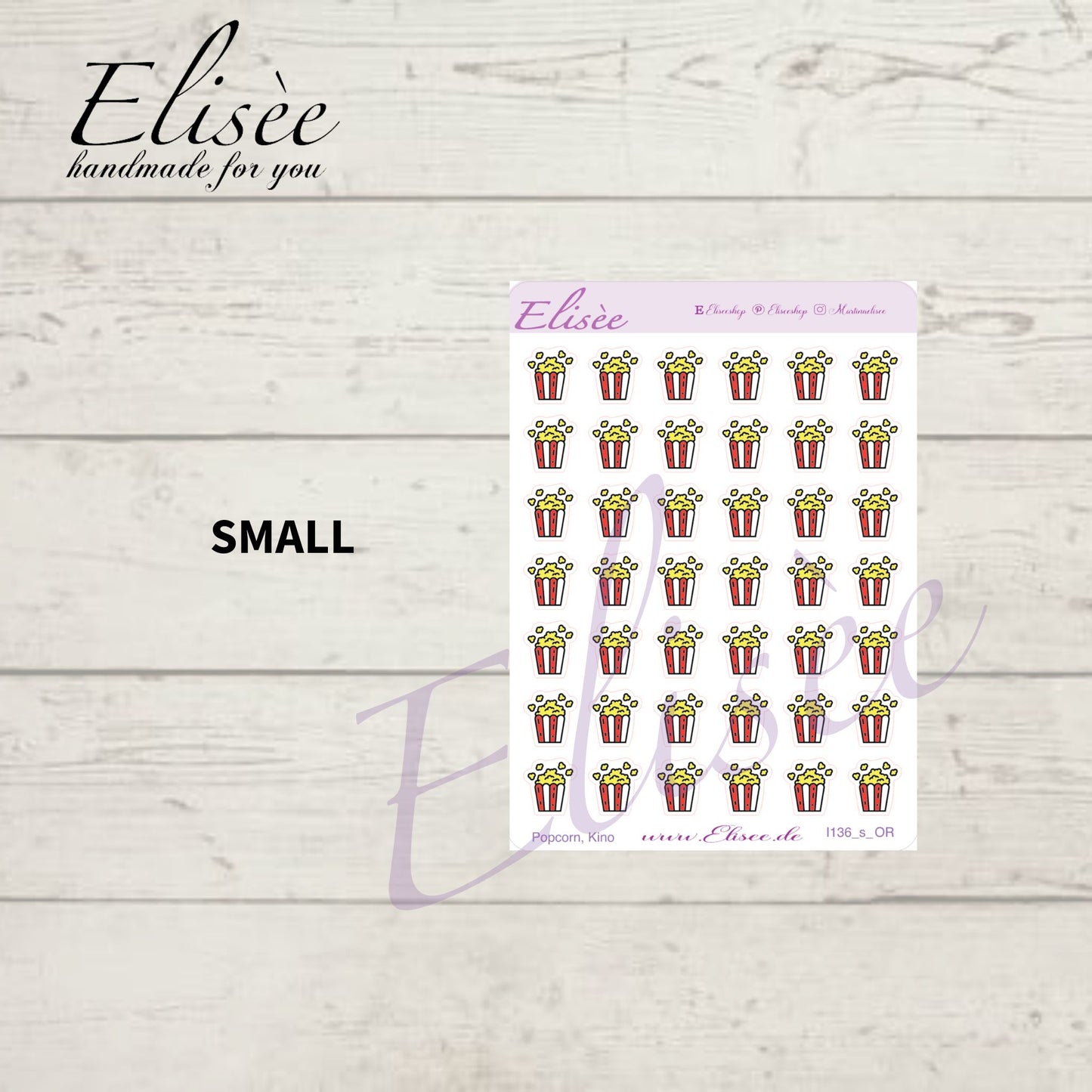 I136 Icons "POPCORN, KINO" Sticker