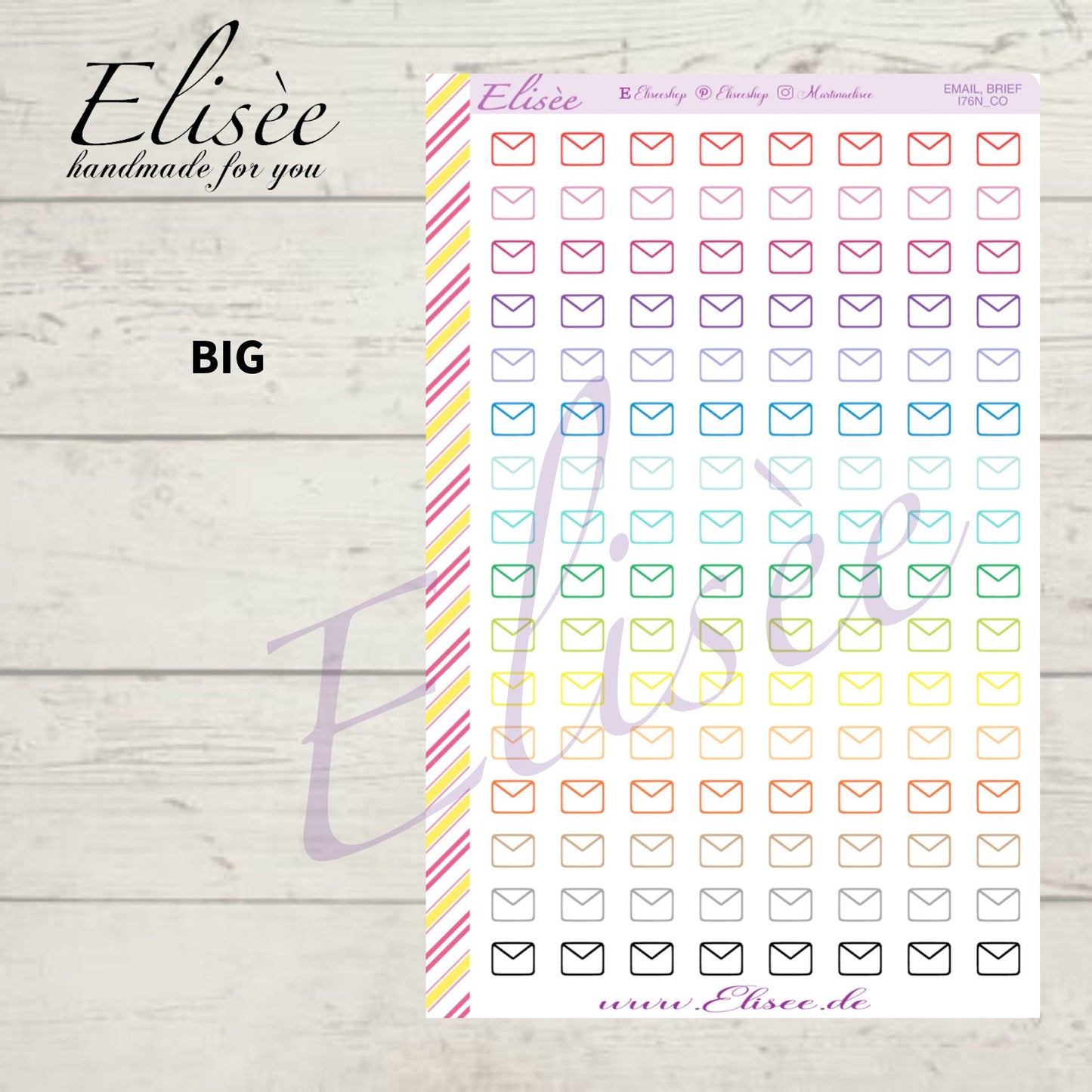 I076N Icons "BRIEF, EMAIL" Sticker