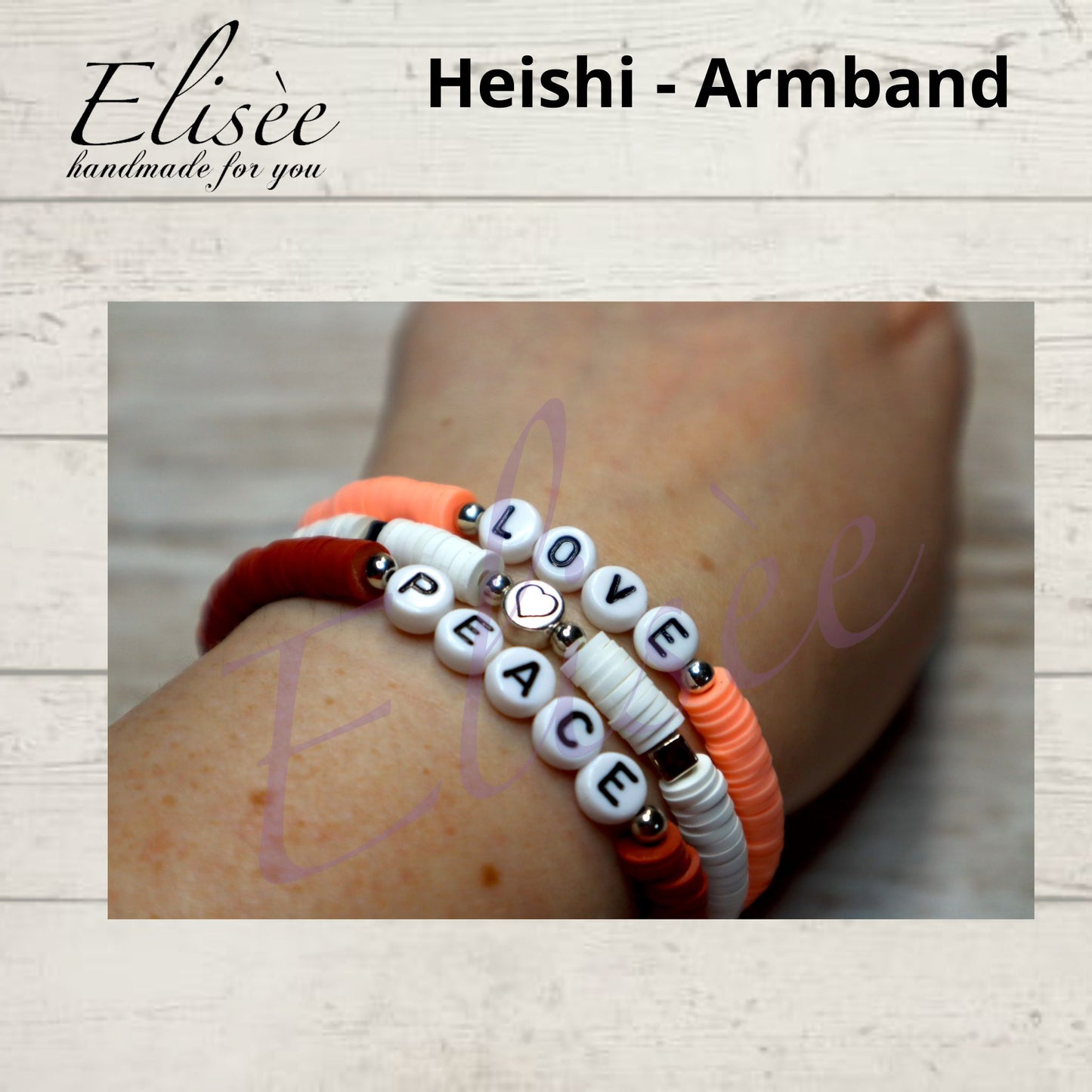 J0001_Armband_"HEISHI-Armband LOVE & PEACE" | elastisch