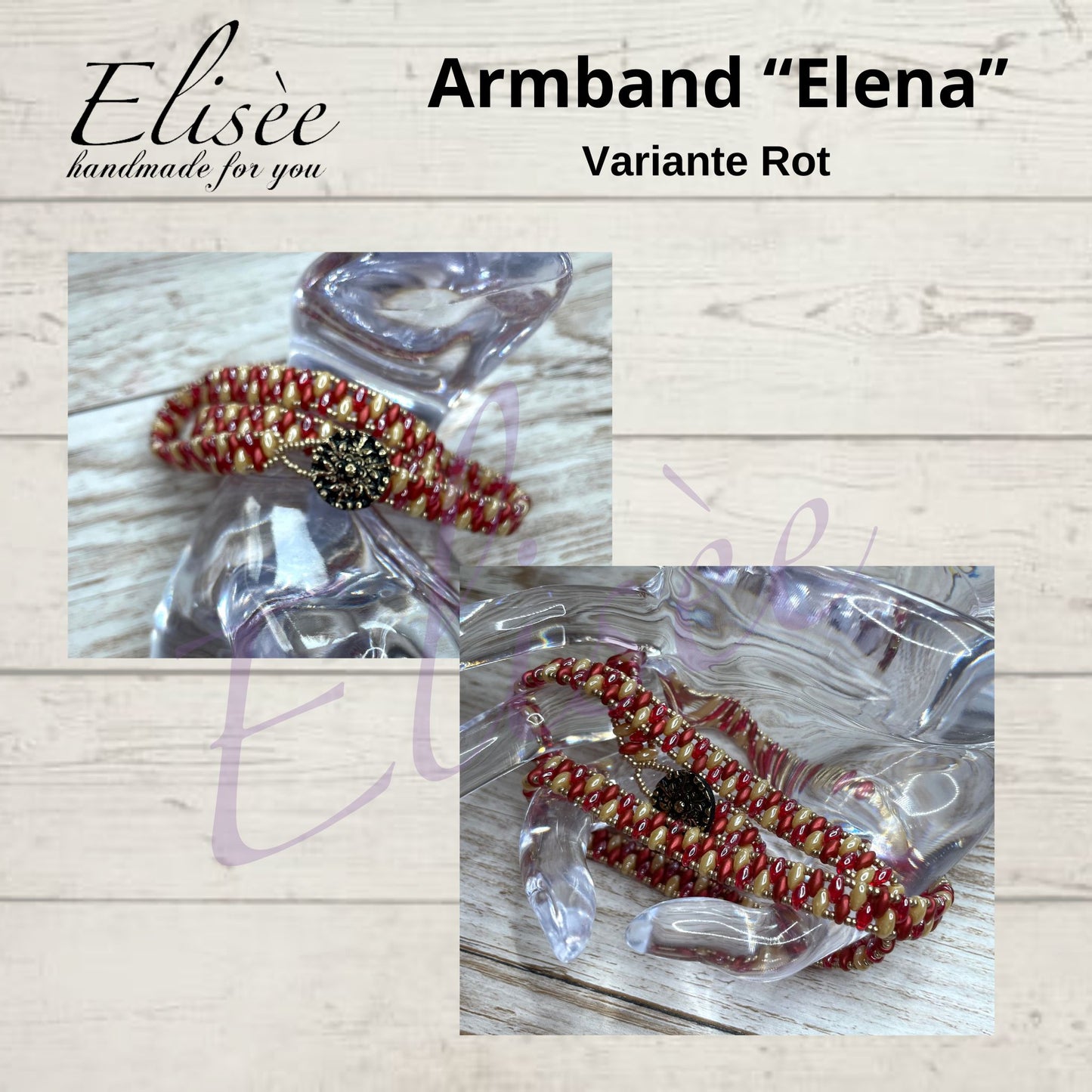 J0003_Armband_"Armband ELENA in ROT" | HANDMADE