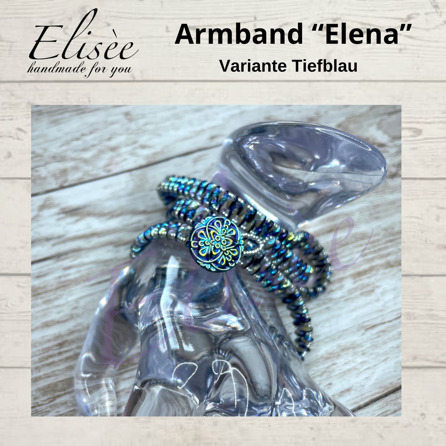 J0003_Armband_"Armband ELENA in TIEFBLAU" | HANDMADE