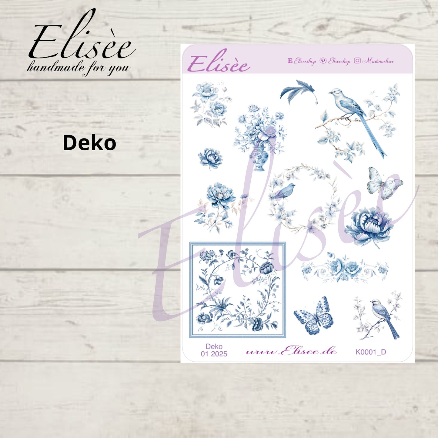 K0001_"Chinoise Flowers" Januar Deko und Washi / Bullet Journal / Cousin / Weeks