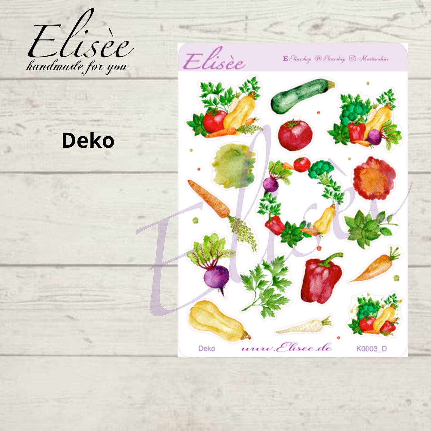 K0003_"VEGETABLES" März 2025 Deko und Washi / Bullet Journal / Cousin / Weeks