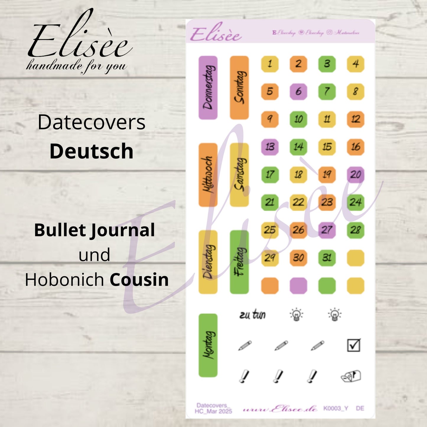 K0003_"VEGETABLES" March 2025 Datecovers / Bullet Journal / Cousin / Weeks