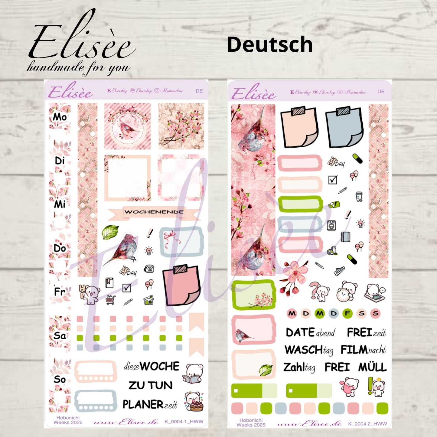 K0004_"CHERRY BLOSSOM" Wochenkit Hobonichi Weeks / Personal Planer / Bullet Journal