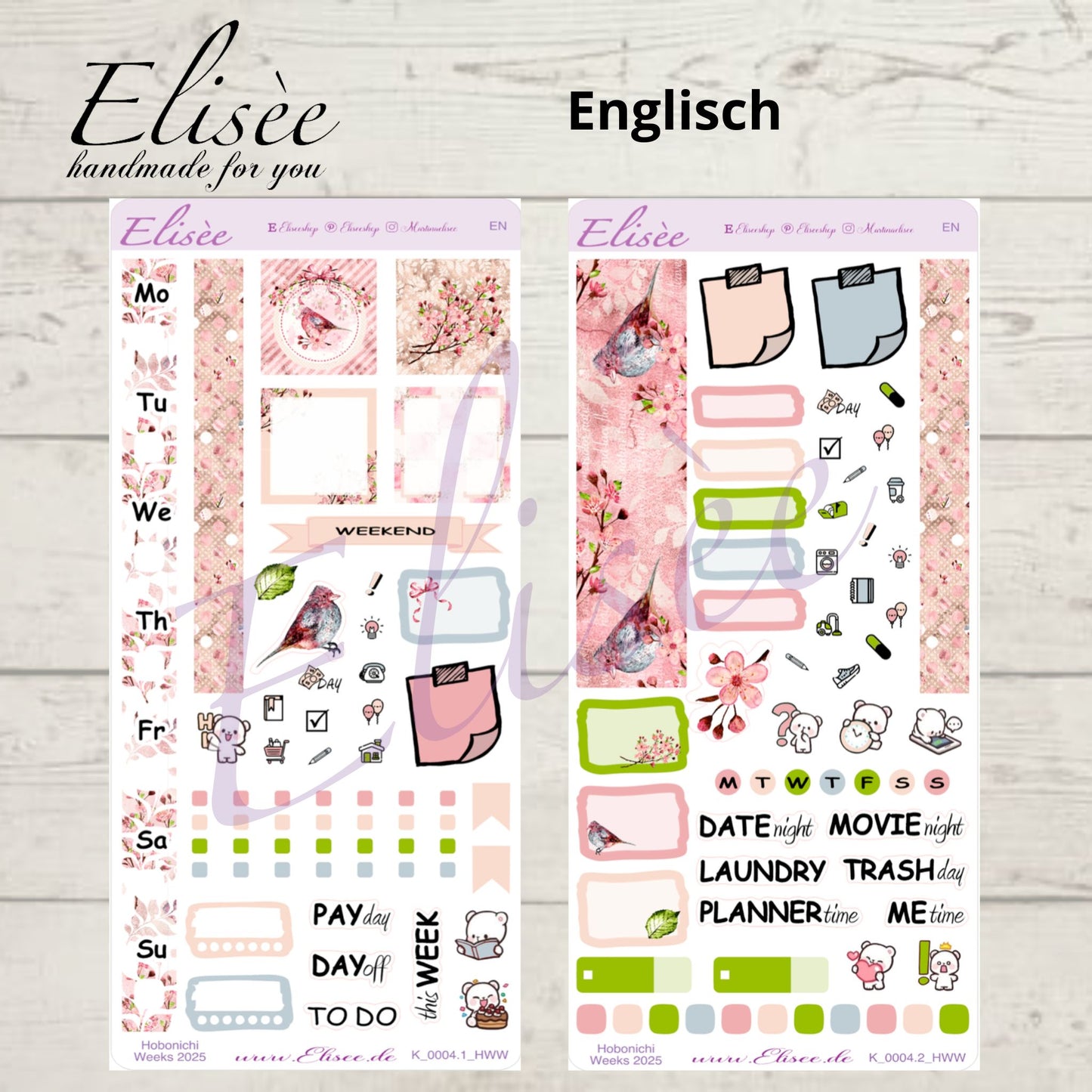 K0004_"CHERRY BLOSSOM" Wochenkit Hobonichi Weeks / Personal Planer / Bullet Journal