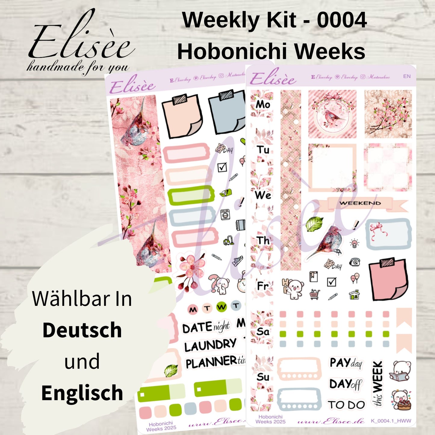 K0004_"CHERRY BLOSSOM" Wochenkit Hobonichi Weeks / Personal Planer / Bullet Journal