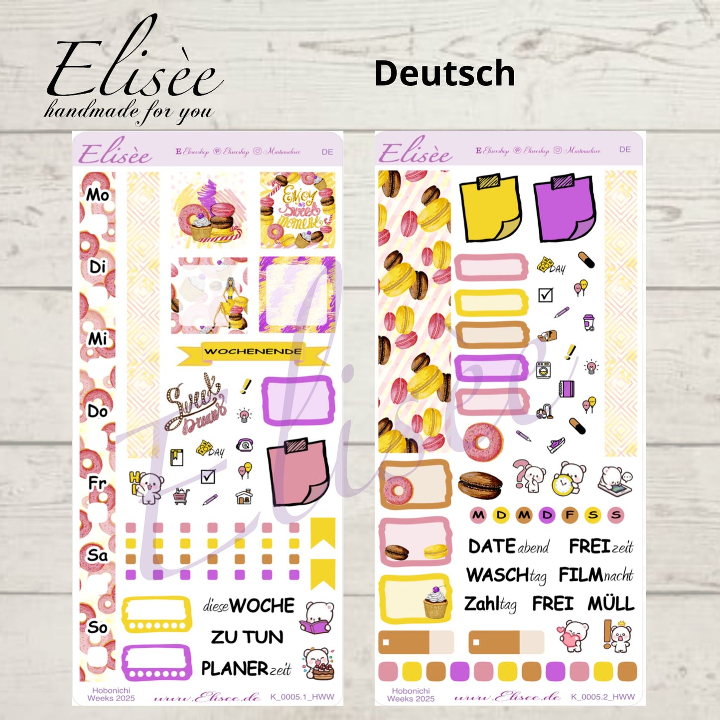 K0005_"SWEET DREAMS" Wochenkit Hobonichi Weeks / Personal Planer / Bullet Journal
