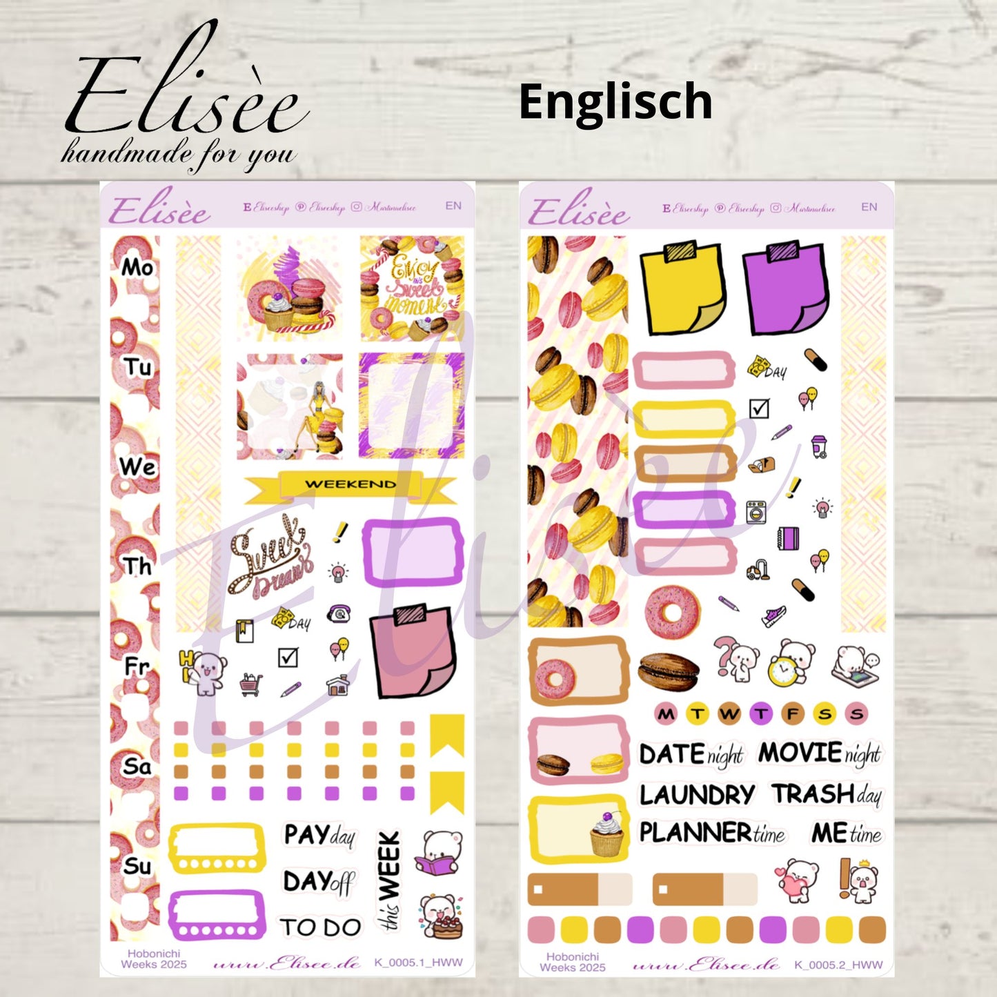 K0005_"SWEET DREAMS" Wochenkit Hobonichi Weeks / Personal Planer / Bullet Journal