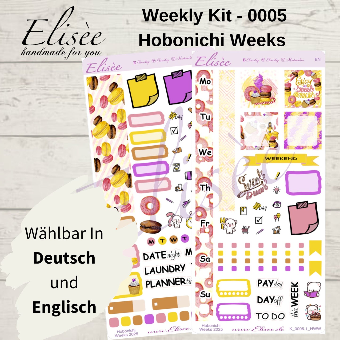 K0005_"SWEET DREAMS" Wochenkit Hobonichi Weeks / Personal Planer / Bullet Journal