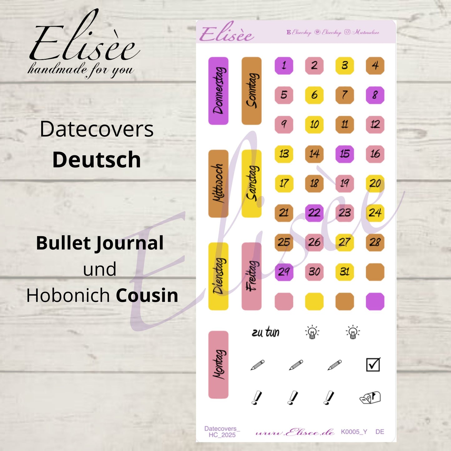 K0005_"SWEET DREAMS" Mai 2025 Datecovers / Bullet Journal / Cousin / Weeks