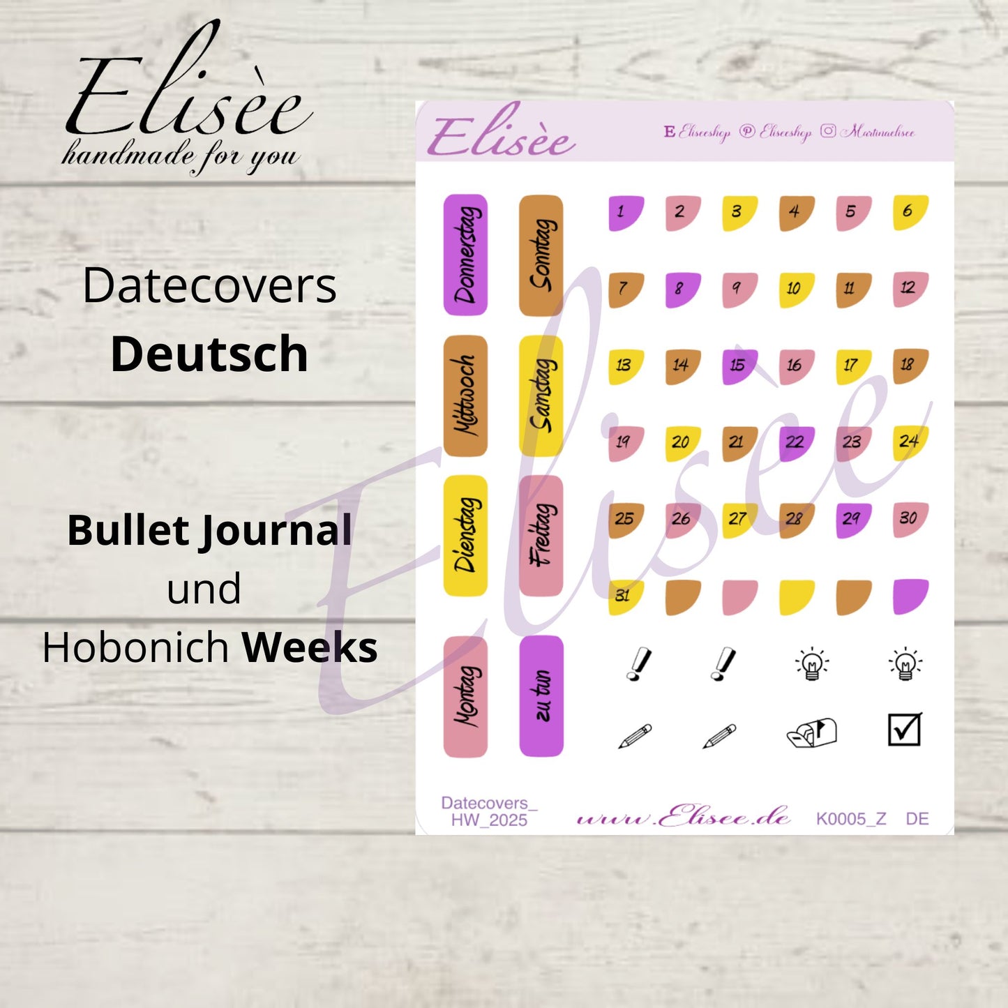 K0005_"SWEET DREAMS" Mai 2025 Datecovers / Bullet Journal / Cousin / Weeks