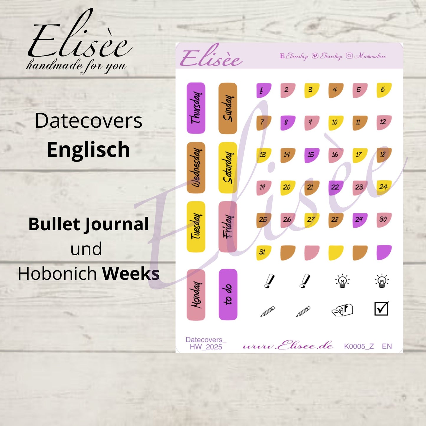 K0005_"SWEET DREAMS" Mai 2025 Datecovers / Bullet Journal / Cousin / Weeks