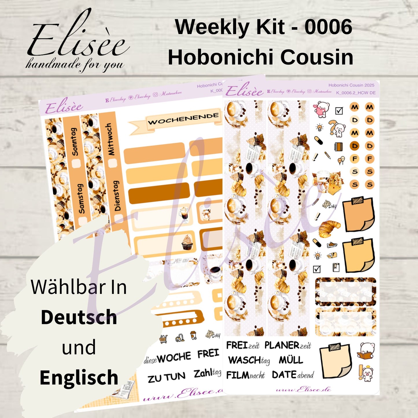 K0006_"BUT FIRST COFFEE" Wochenkit Hobonichi Cousin / A5 / Bullet Journal
