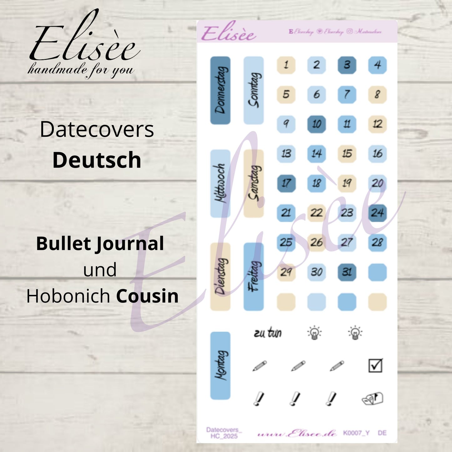 K0007_"NAUTICAL" Juli 2025 Datecovers / Bullet Journal / Cousin / Weeks