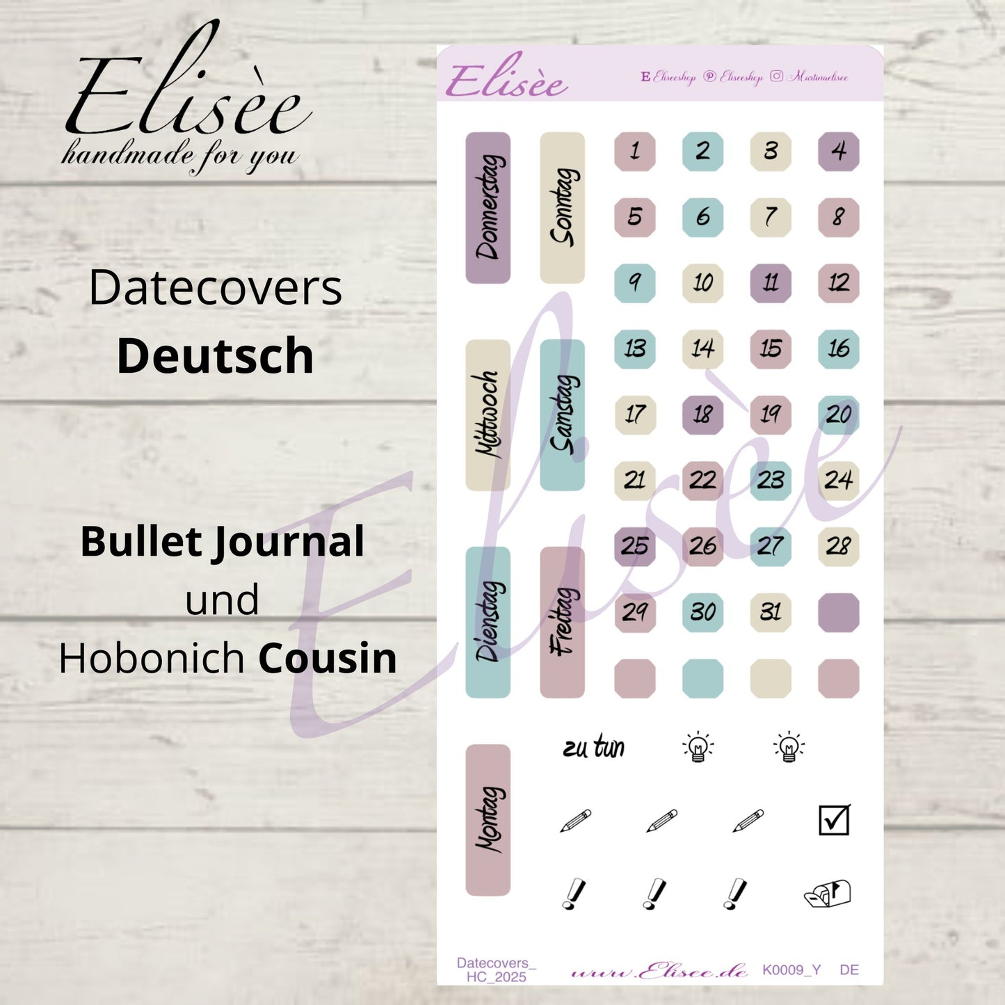 K0009_"HERBST KÜRBIS" September 2025 Datecovers / Bullet Journal / Cousin / Weeks