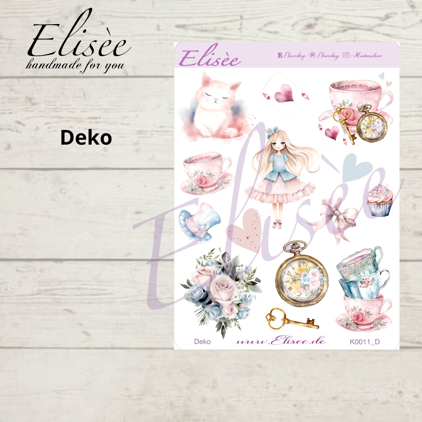 K0011_"ALICE IM WUNDERLAND" November 2025 Deko und Washi / Bullet Journal / Cousin / Weeks