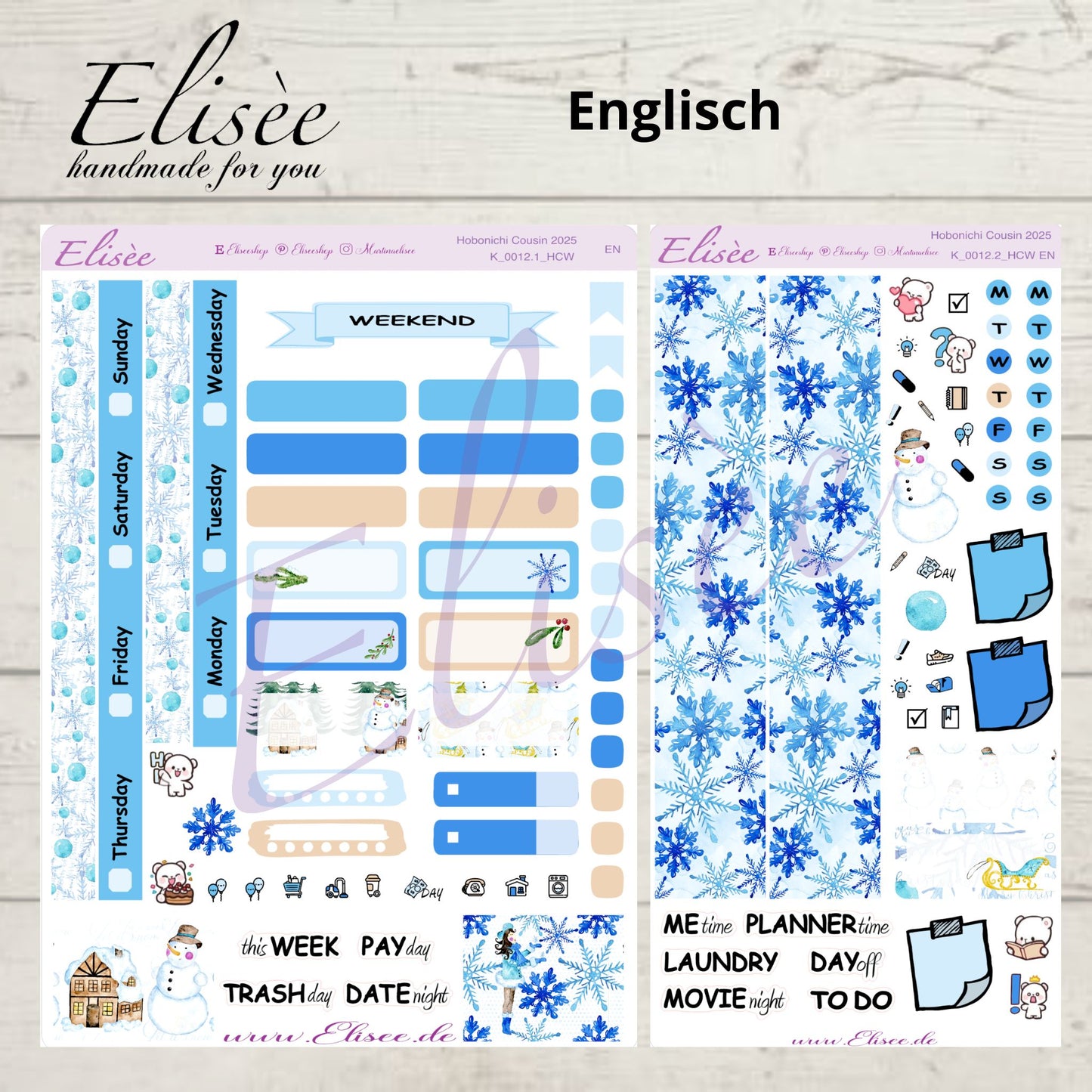 K0012_"CHRISTMAS TIME" Wochenkit Hobonichi Cousin / A5 / Bullet Journal