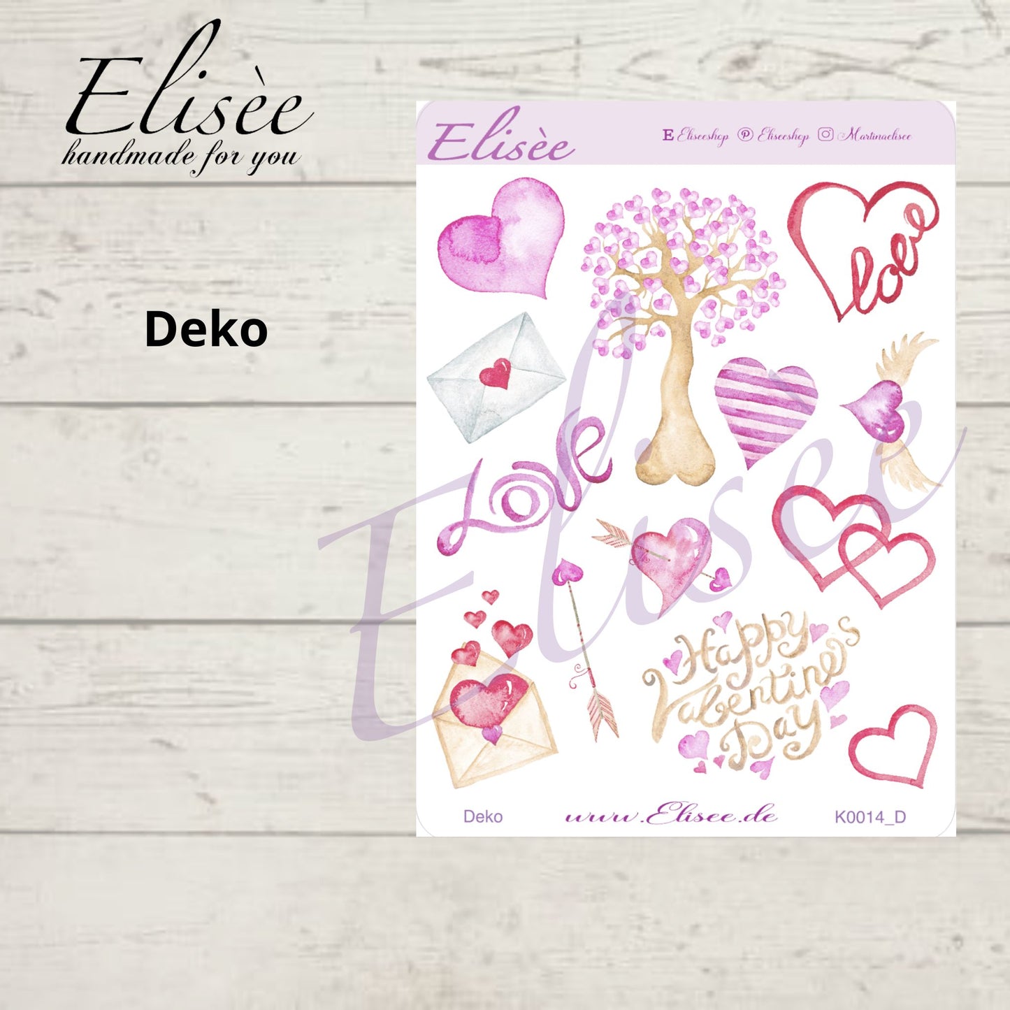K0014_"VALENTINE" 2025 Deko und Washi / Bullet Journal / Cousin / Weeks