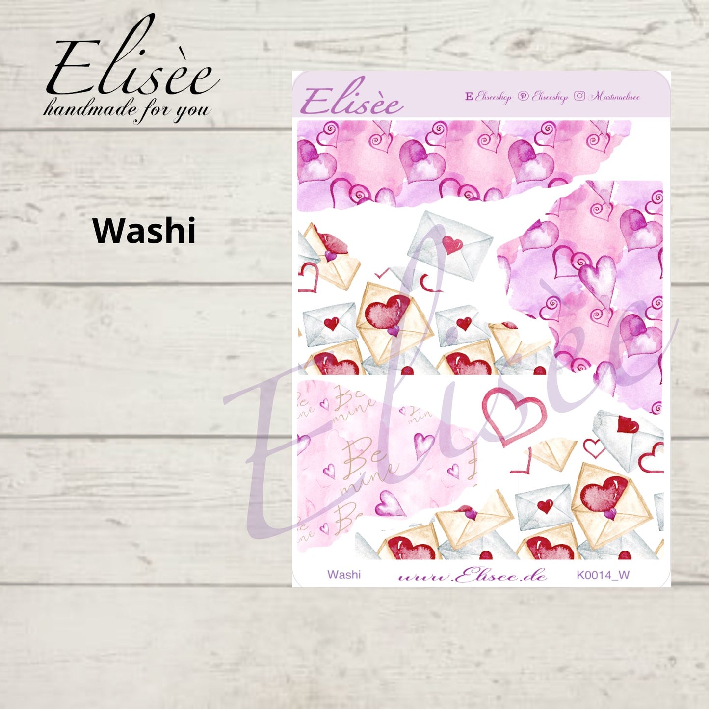 K0014_"VALENTINE" 2025 Deko und Washi / Bullet Journal / Cousin / Weeks