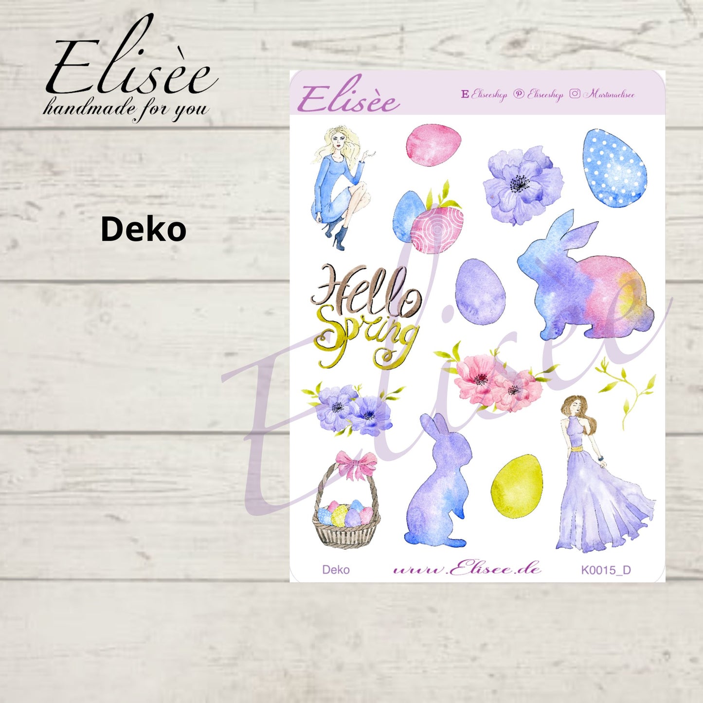 K0015_"FROHE OSTERN" 2025 Deko und Washi / Bullet Journal / Cousin / Weeks