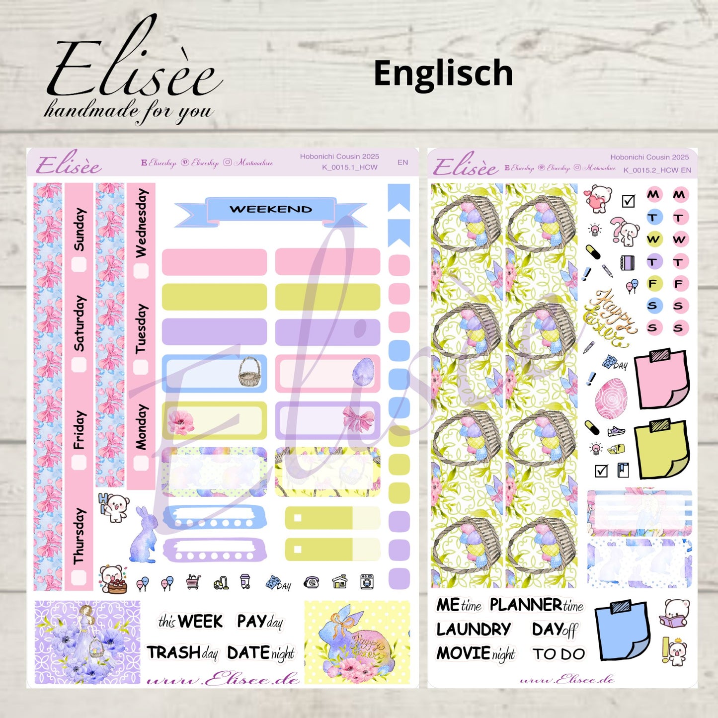 K0015_"FROHE OSTERN" Wochenkit Hobonichi Cousin / A5 / Bullet Journal