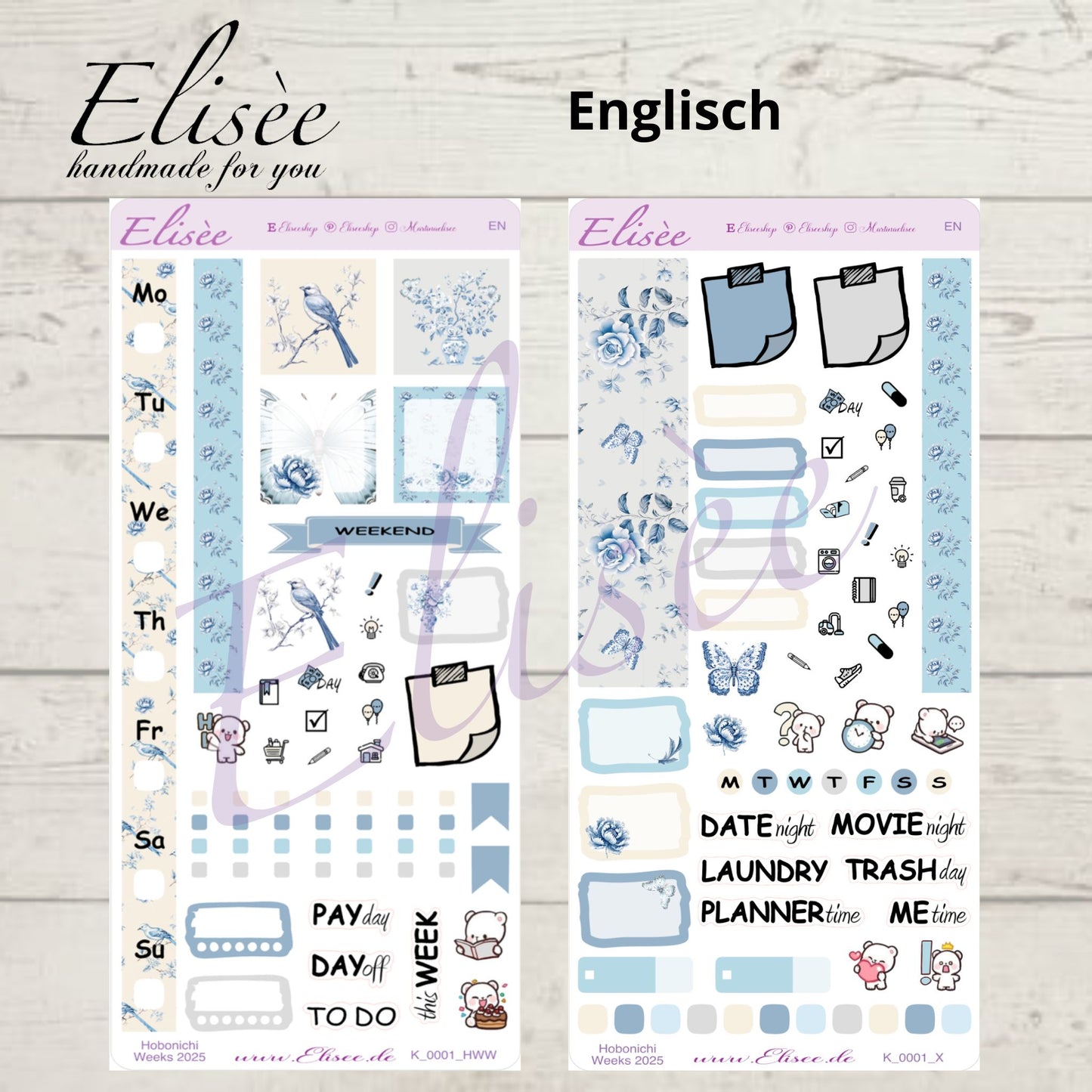 K0001_"Chinoise Flowers" Wochenkit Hobonichi Weeks / Personal Planer / Bullet Journal