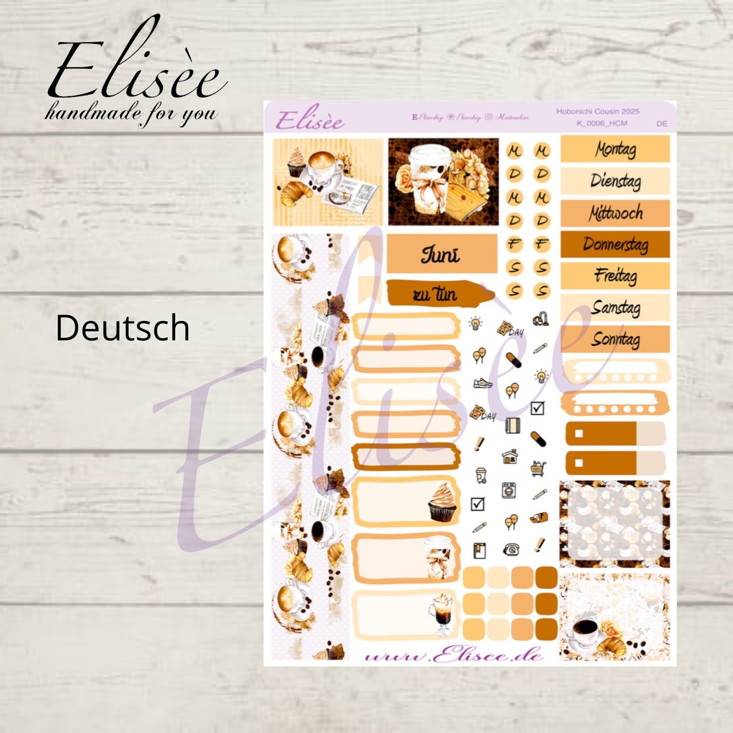 K0006_"BUT FIRST COFFEE" June 2025 Monthly Kit Hobonichi Cousin / A5 / Bullet Journal