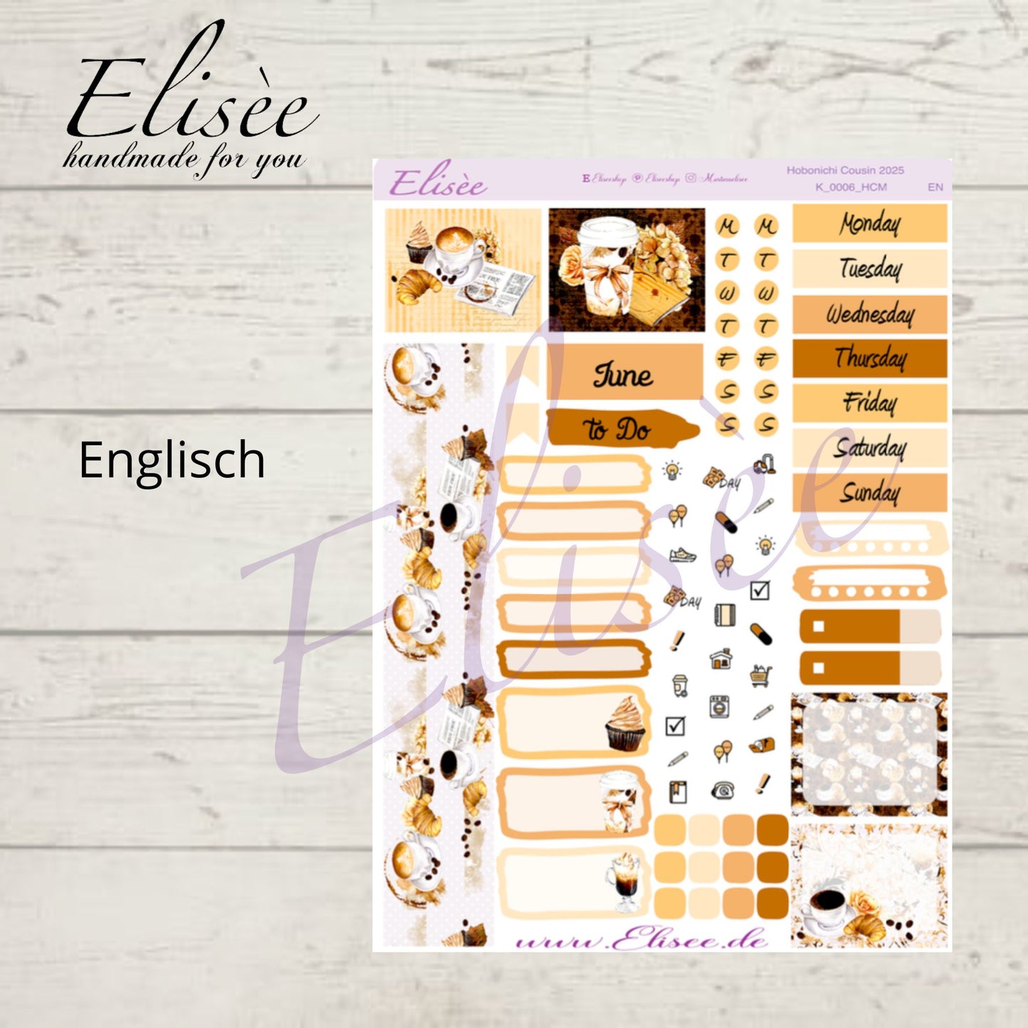 K0006_"BUT FIRST COFFEE" June 2025 Monthly Kit Hobonichi Cousin / A5 / Bullet Journal