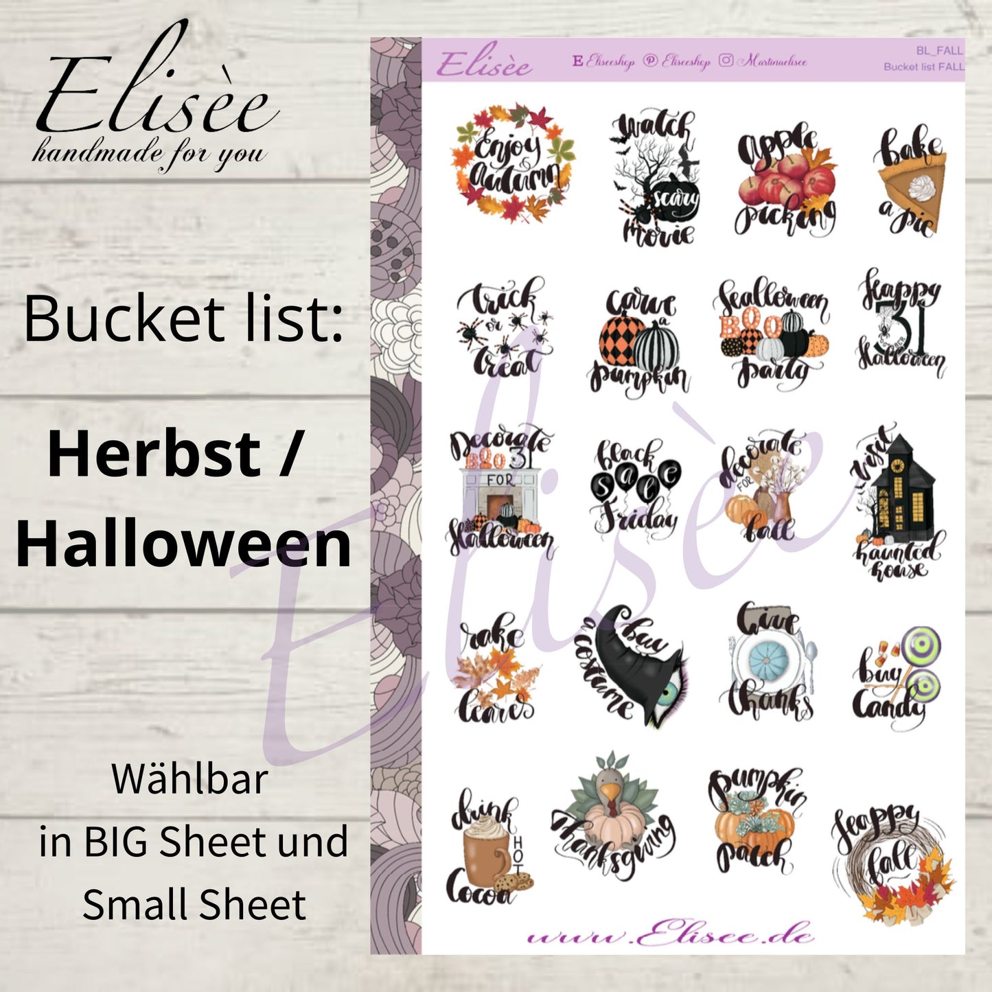 Bucket list "HERBST, HALLOWEEN"
