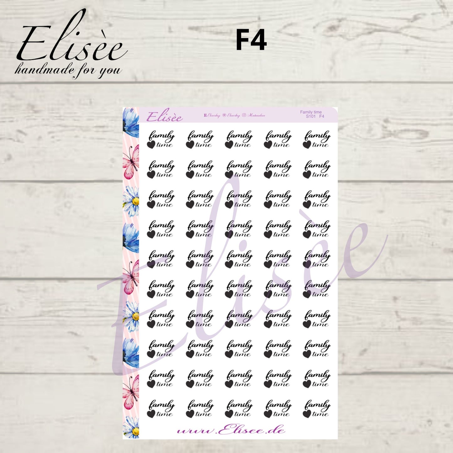 S101 Script Sticker "FAMILY TIME" Big Sheet | Aufkleber | Bullet Journal