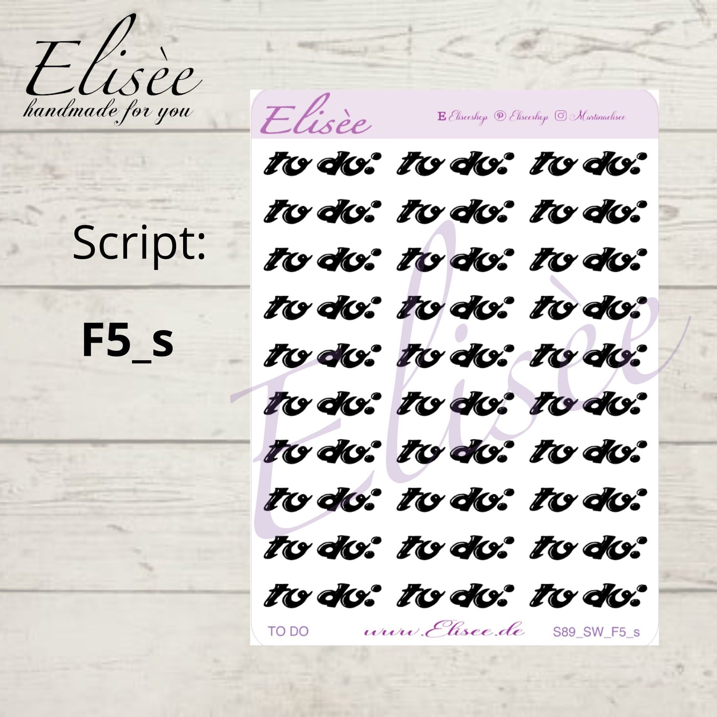 S89s  Script Sticker "TODO" Small Sheet | Aufkleber | Bullet Journal