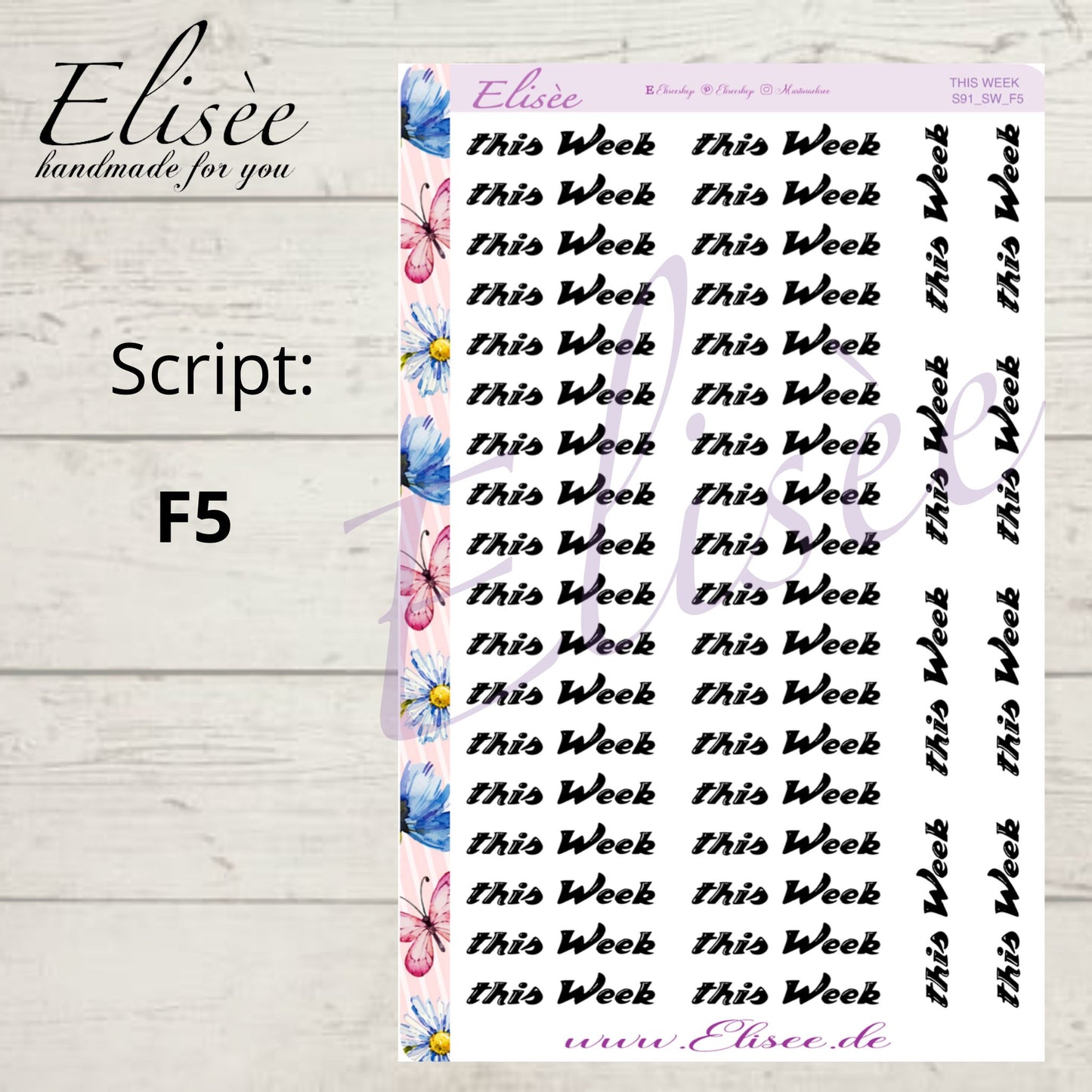 S91 Script Sticker "This Week" Big Sheet | Aufkleber | Bullet Journal