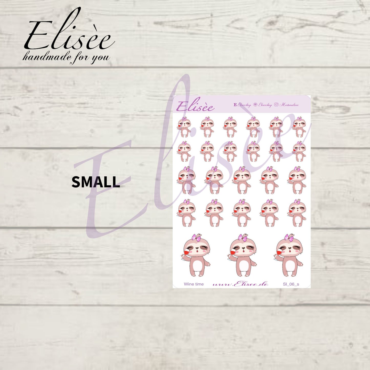 06 Faultier Doodle Sticker "WEIN ZEIT"